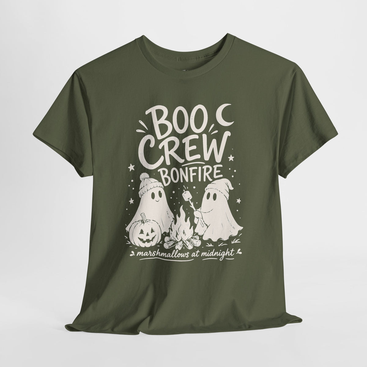 Boo Crew Ghost Bonfire Tee, Camping Outfit, Halloween Top, Fall Festival Casual Wear