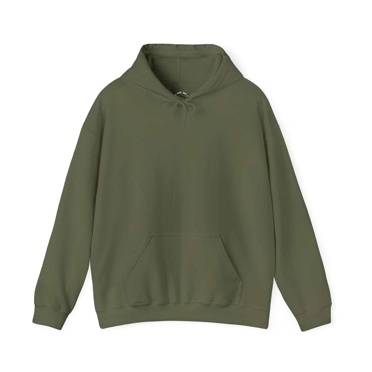 Blank front of military green hoodie