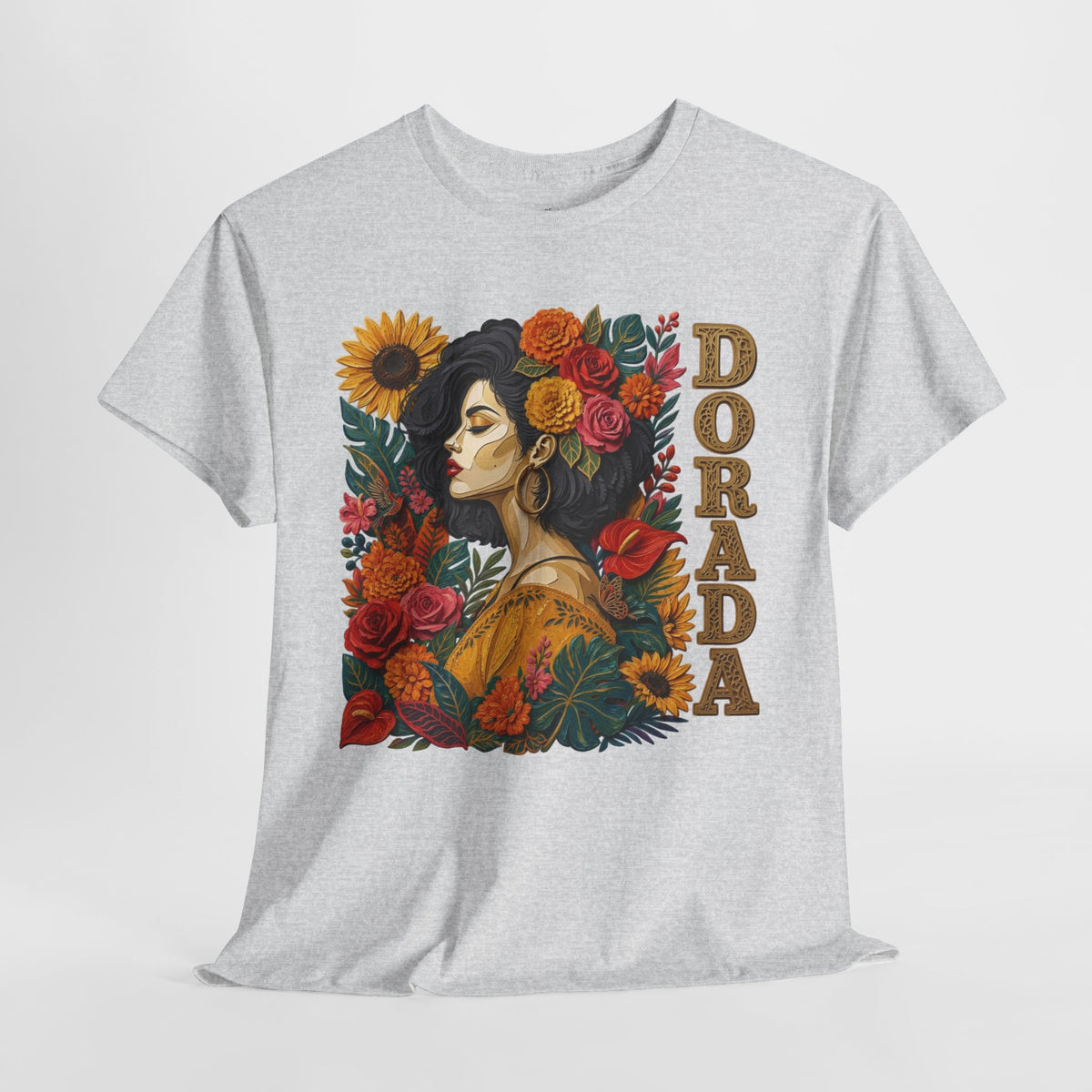 Dorada Graphic Tee: Floral Latina Portrait