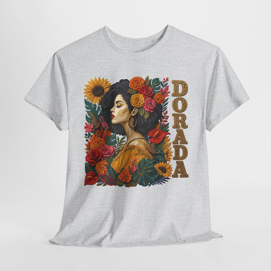Dorada Graphic Tee: Floral Latina Portrait