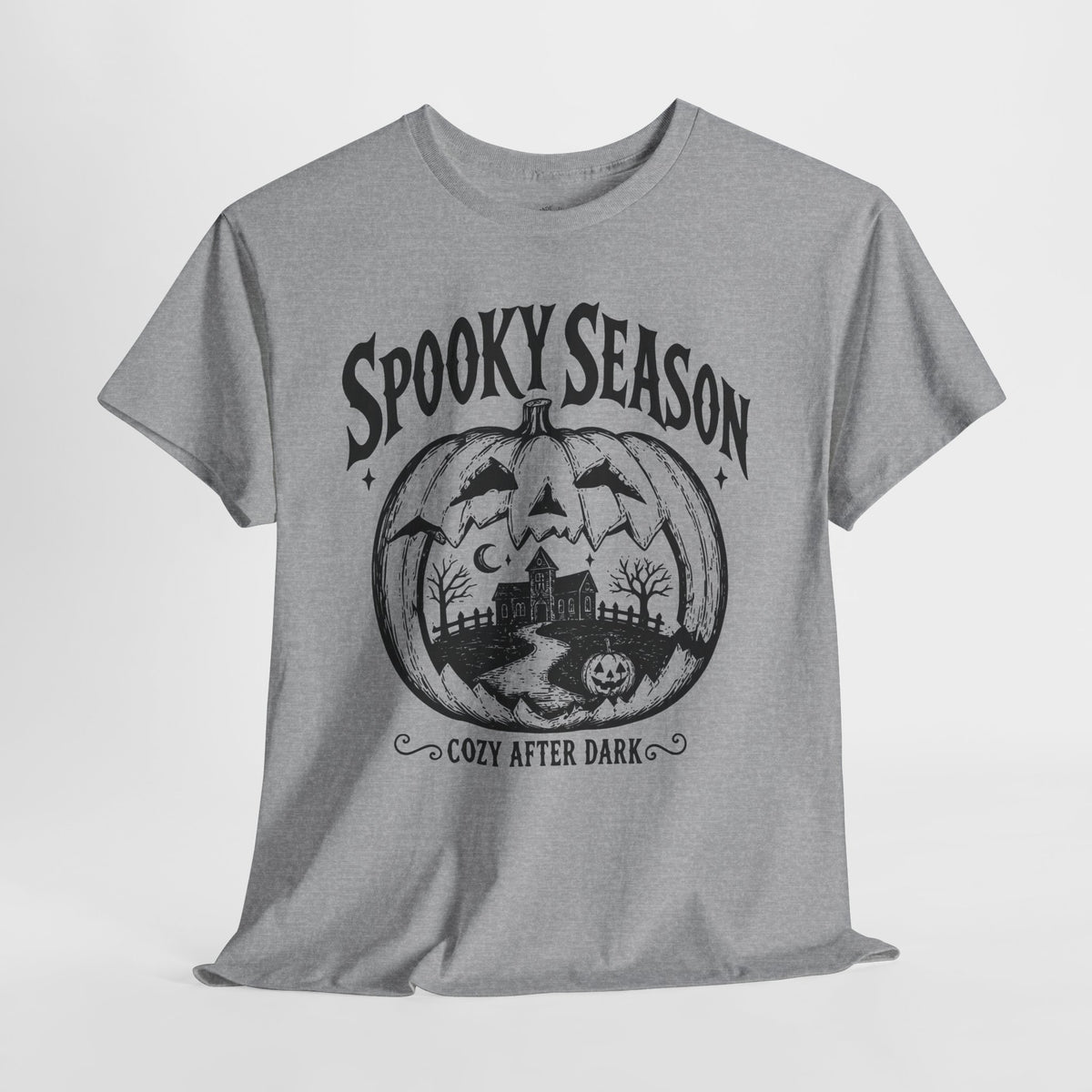 Spooky Season T-Shirt: Haunted Pumpkin, 100% Cotton
