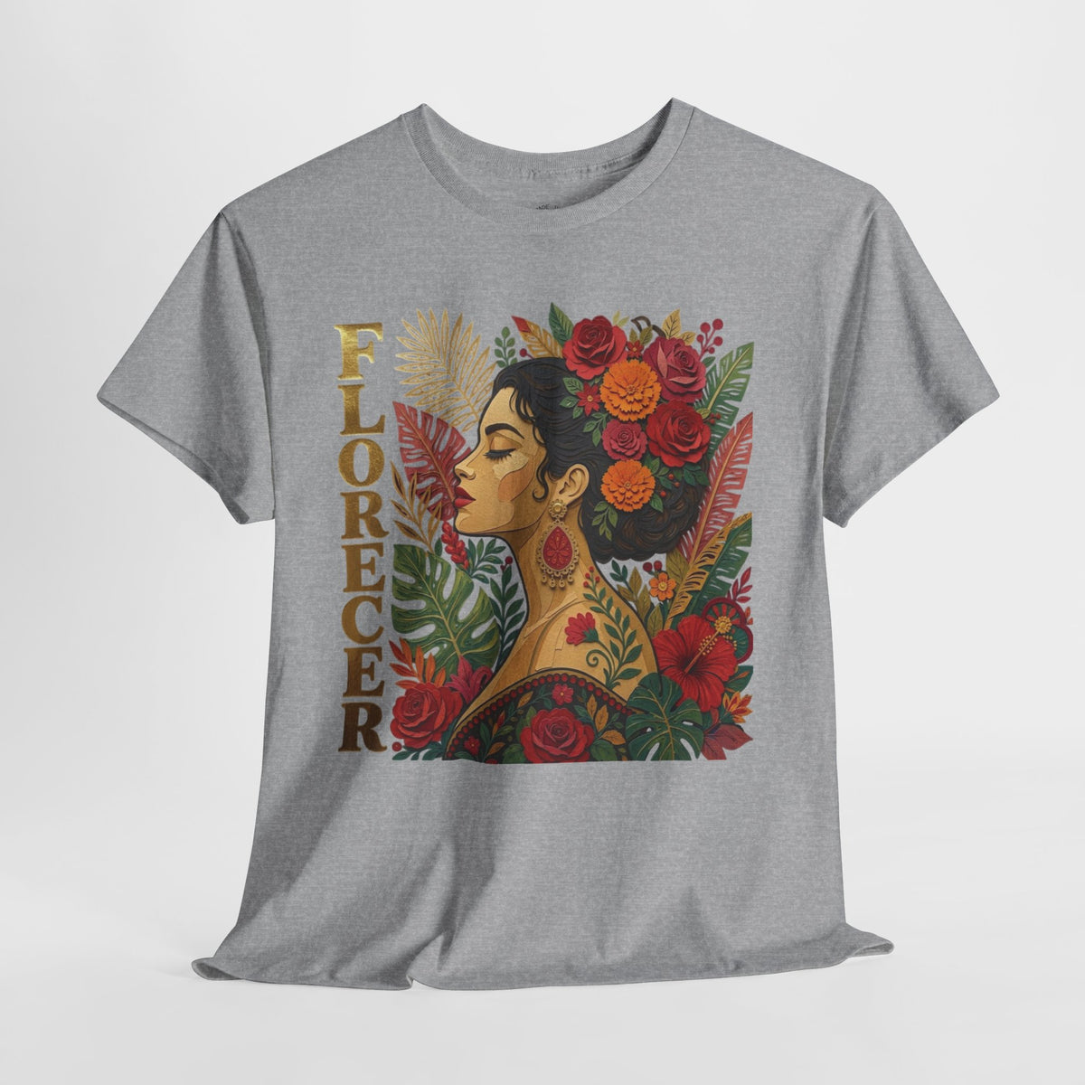 Florecer Graphic Tee: Floral Latina Portrait