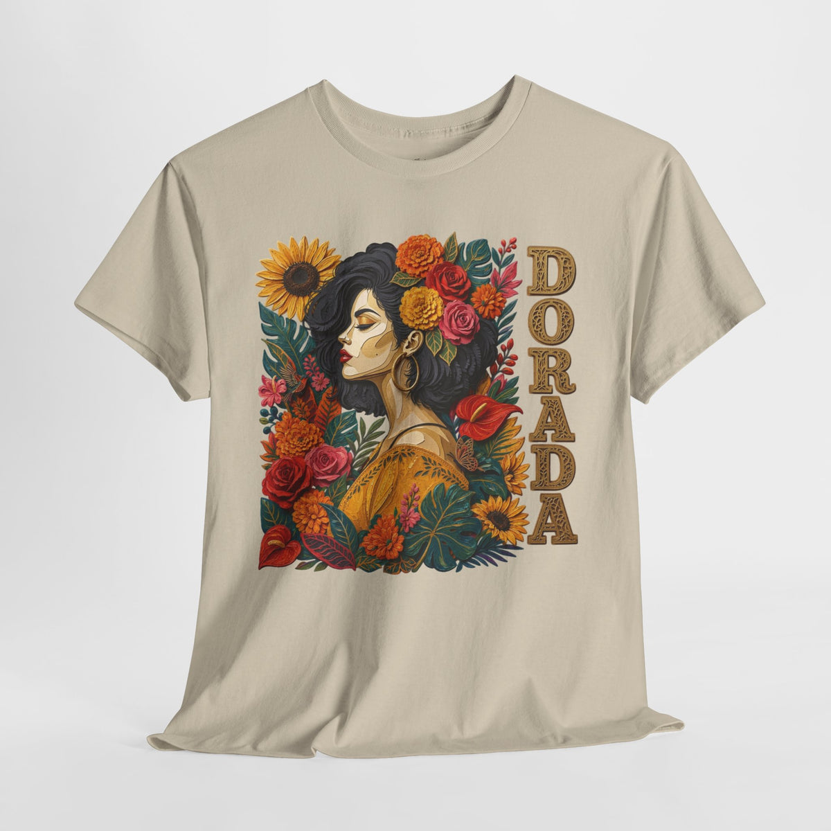 Dorada Graphic Tee: Floral Latina Portrait