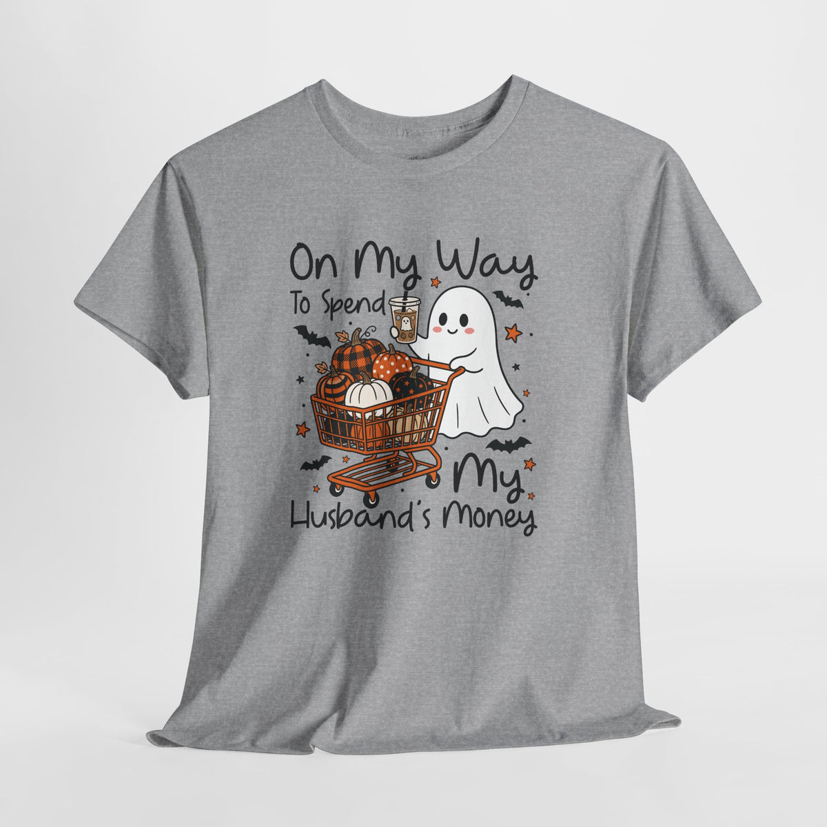 Funny Halloween Shirt: Husbands Money Ghost Shopping Tee