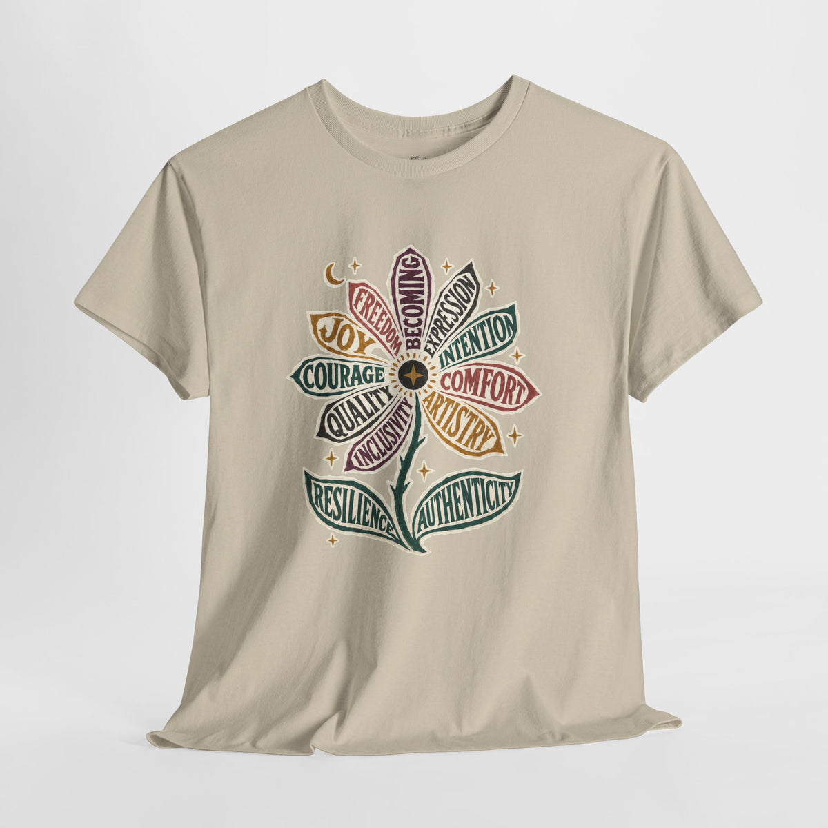 Personal Growth Shirt: Values Flower Graphic Tee
