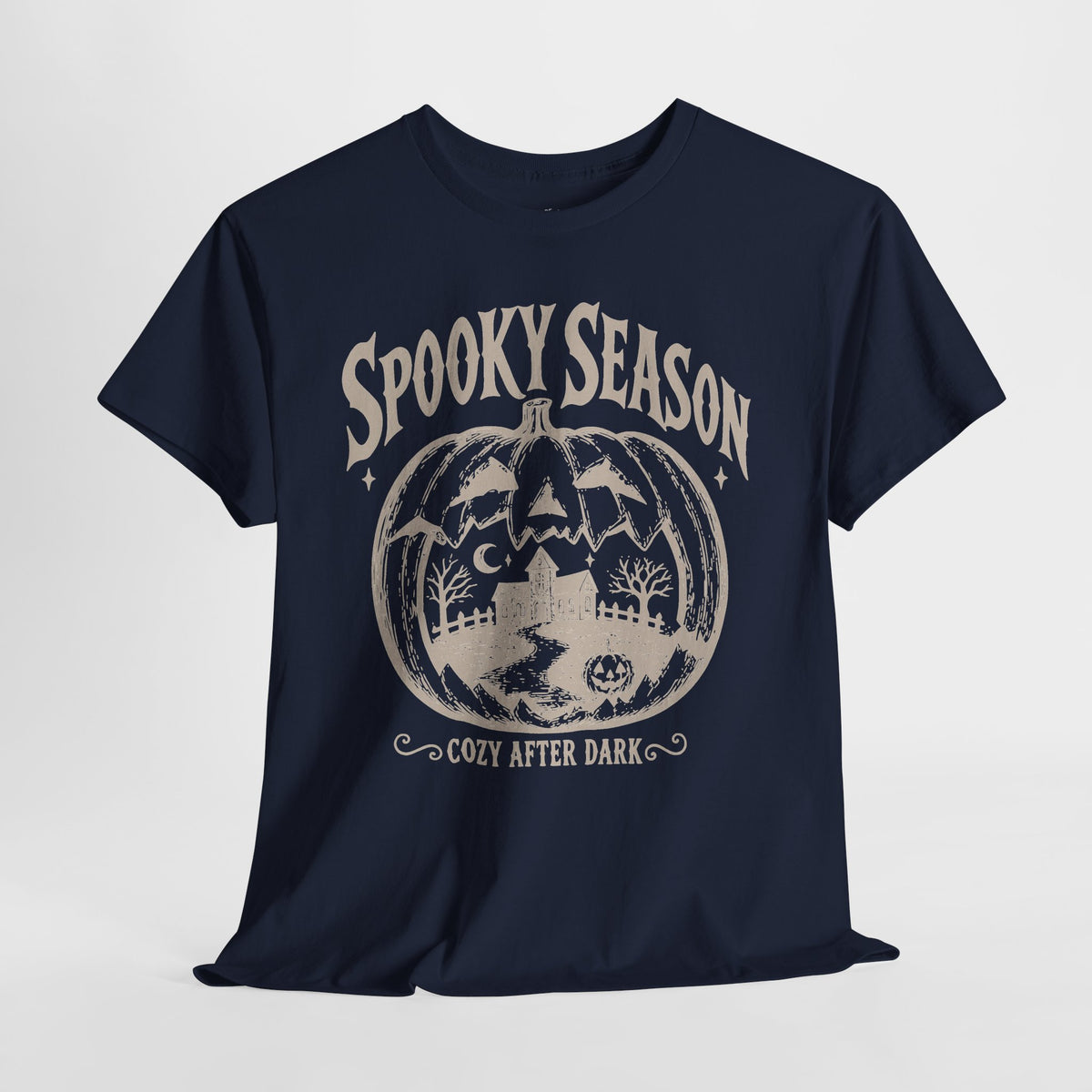 Spooky Season T-Shirt: Haunted Pumpkin, 100% Cotton