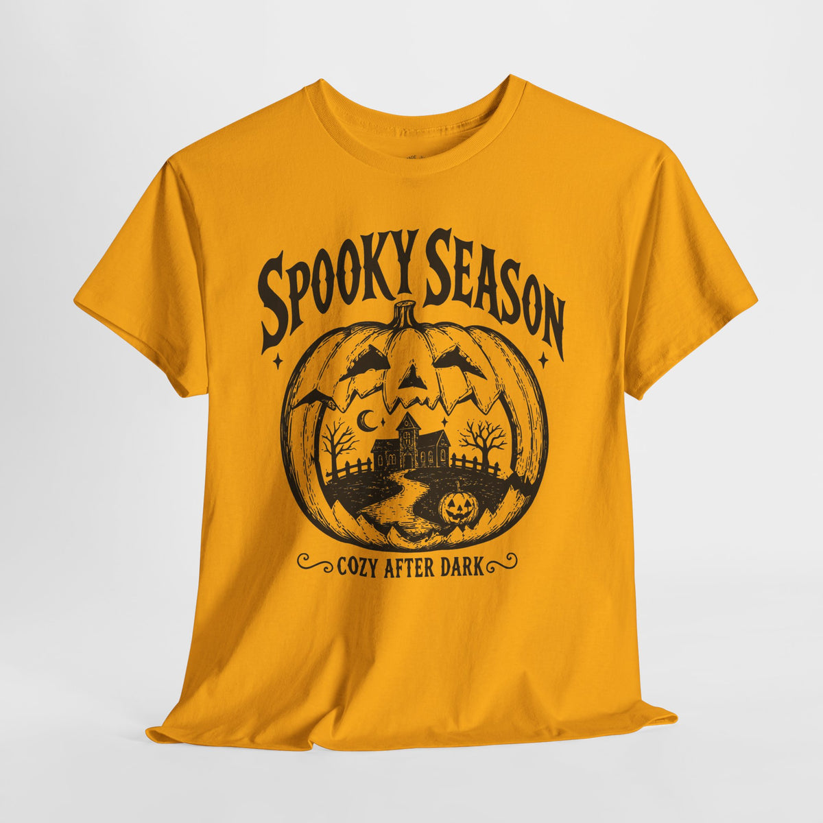 Spooky Season T-Shirt: Haunted Pumpkin, 100% Cotton