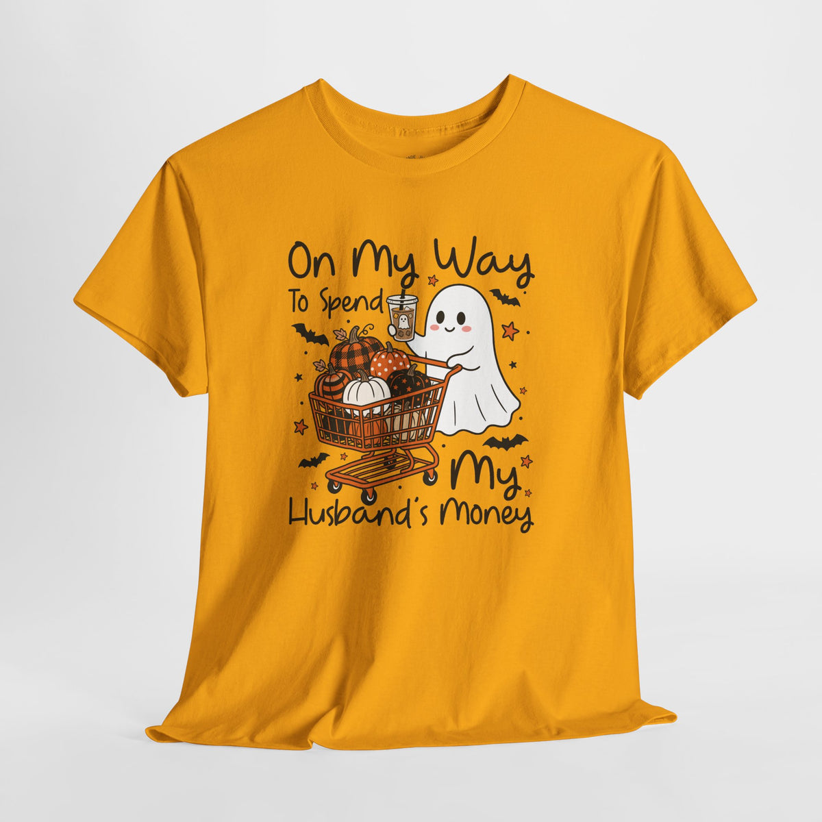 Funny Halloween Shirt: Husbands Money Ghost Shopping Tee
