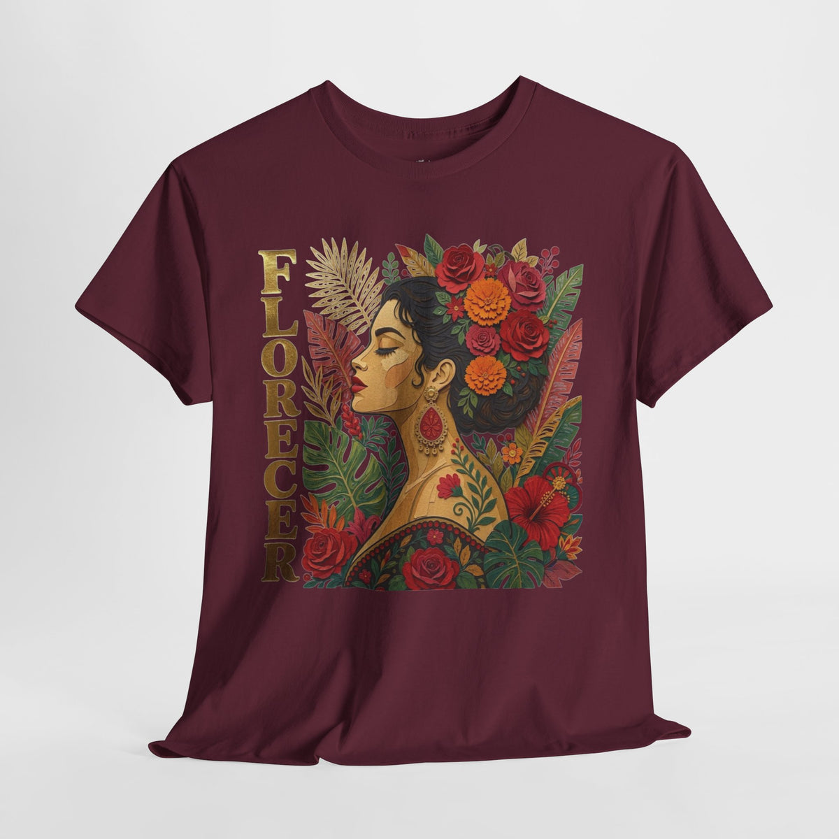 Florecer Graphic Tee: Floral Latina Portrait
