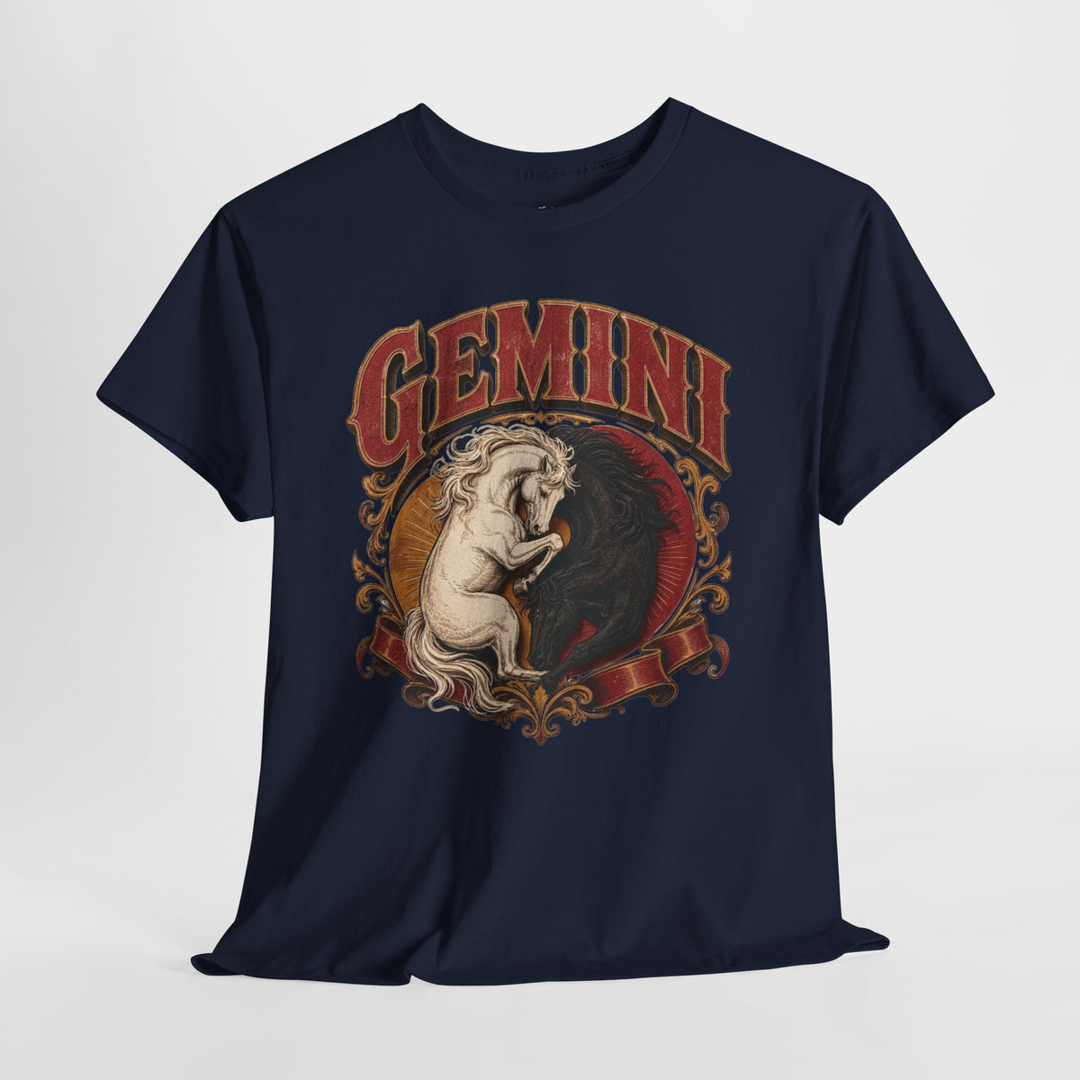 Gemini Zodiac Shirt: Twin Horses Astrology Graphic Tee