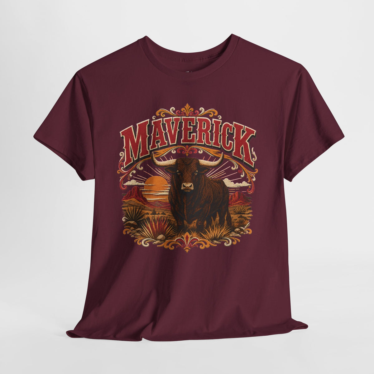 Maverick Shirt: Vintage Western Bull Graphic Tee