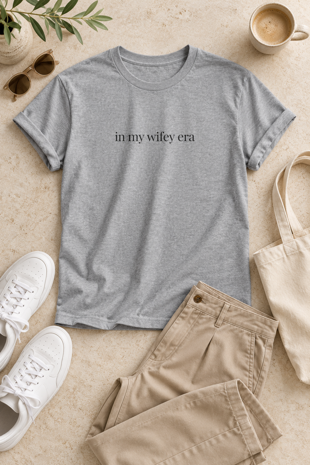 Wifey Era Shirt | Minimalist Wife Tee, Newlywed Gift, Marriage Era Cotton T-Shirt