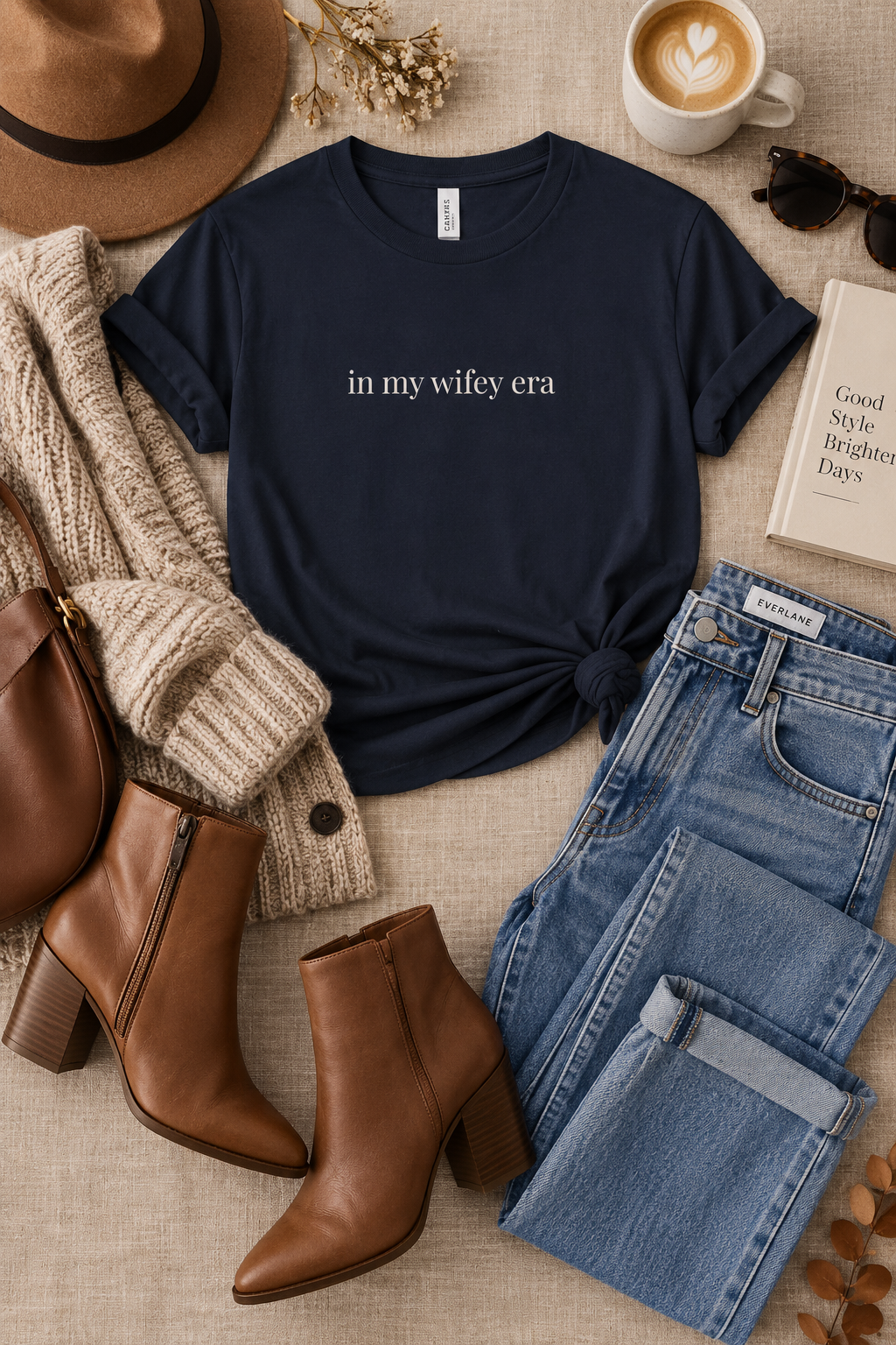 Wifey Era Shirt | Minimalist Wife Tee, Newlywed Gift, Marriage Era Cotton T-Shirt