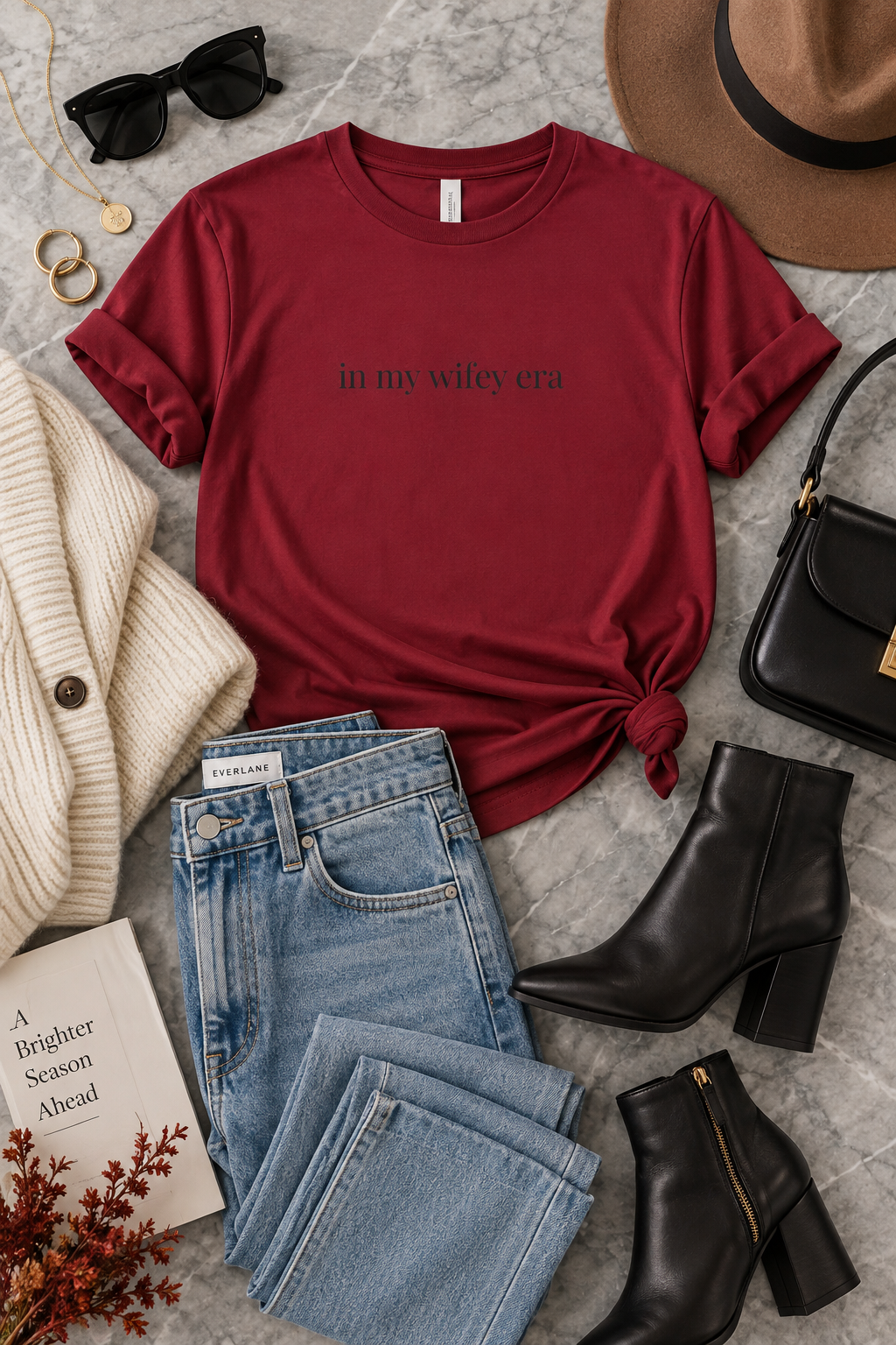 Wifey Era Shirt | Minimalist Wife Tee, Newlywed Gift, Marriage Era Cotton T-Shirt