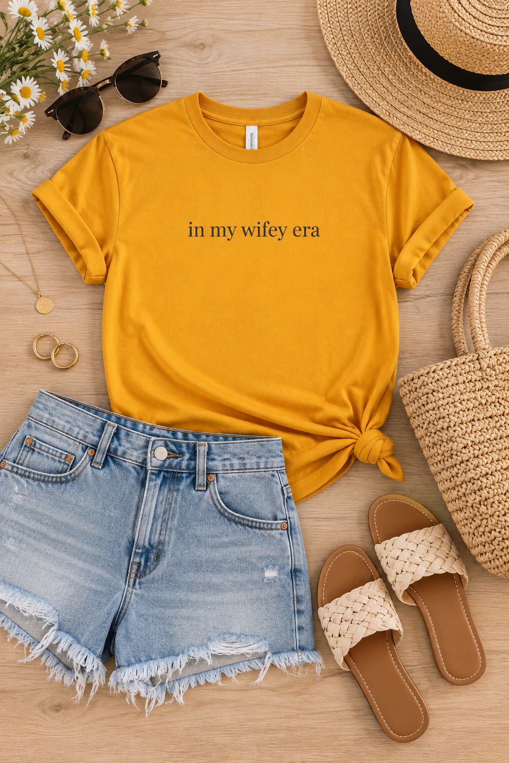 Wifey Era Shirt | Minimalist Wife Tee, Newlywed Gift, Marriage Era Cotton T-Shirt