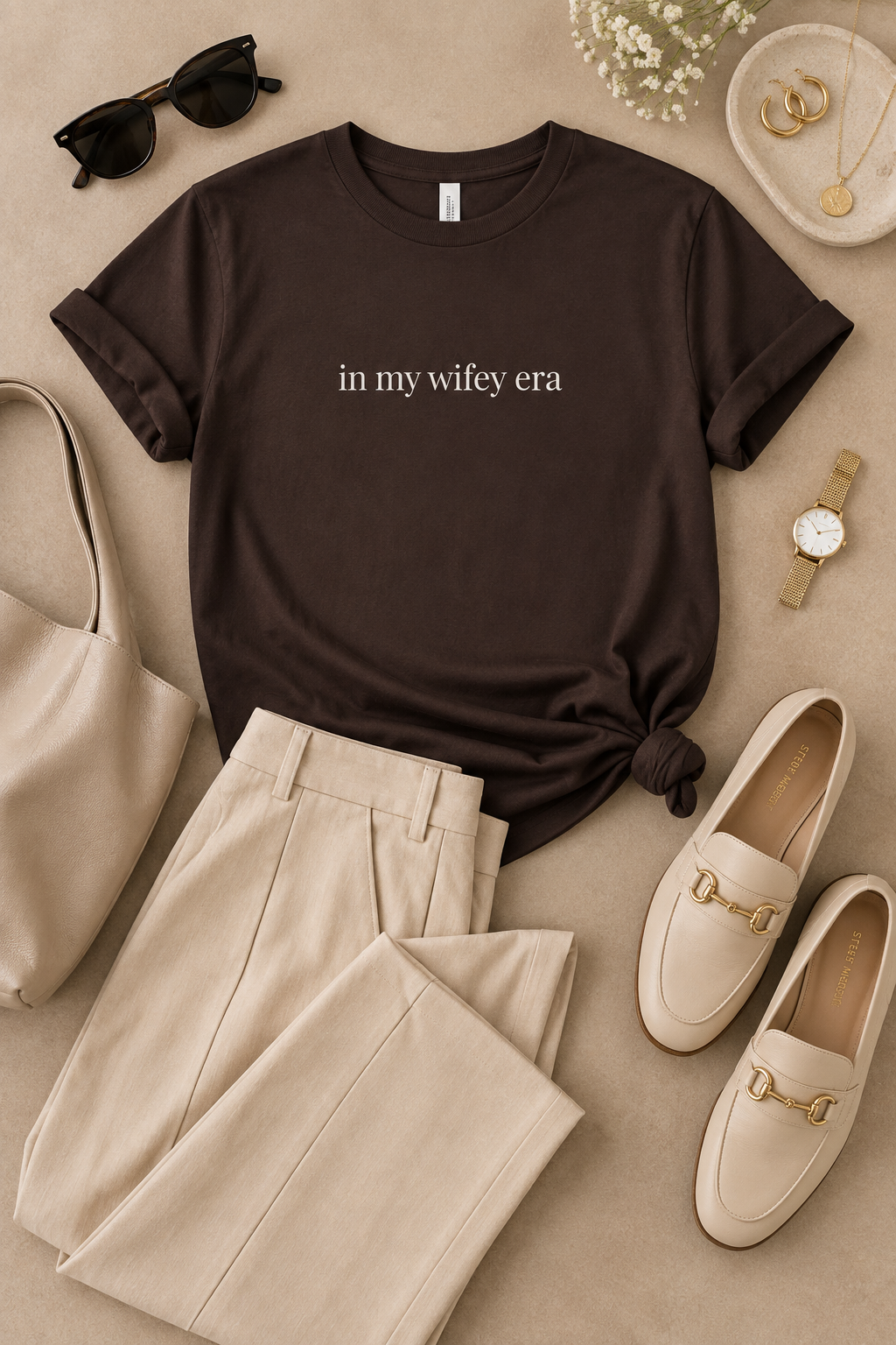 Wifey Era Shirt | Minimalist Wife Tee, Newlywed Gift, Marriage Era Cotton T-Shirt