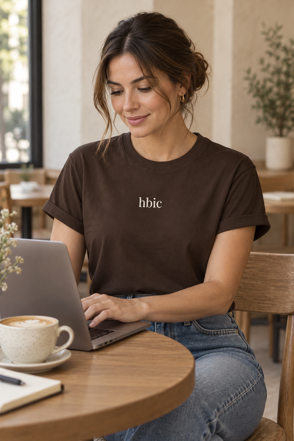 HBIC Shirt | Minimalist Boss Woman Tee, Bold Confidence Cotton T-Shirt