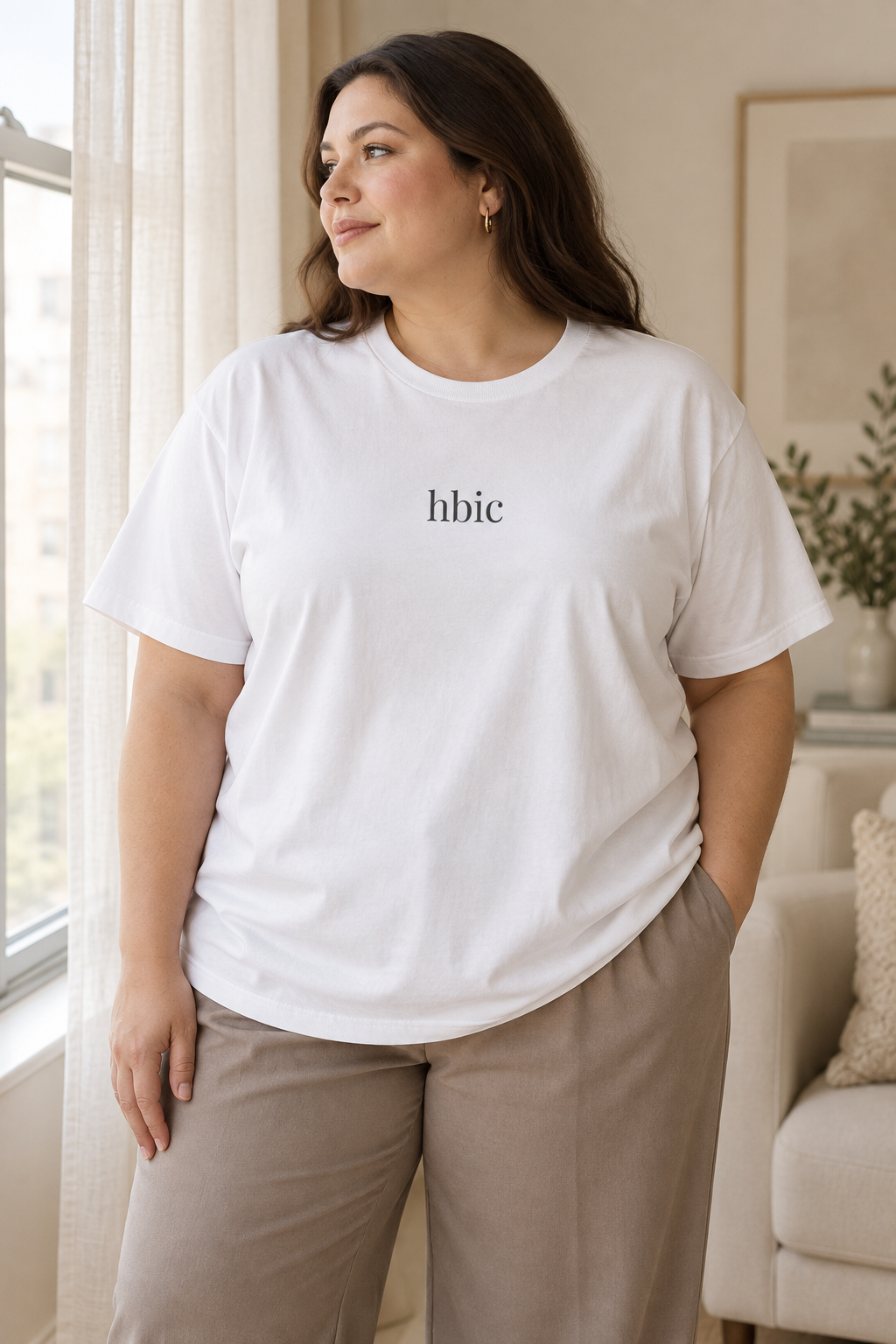 HBIC Shirt | Minimalist Boss Woman Tee, Bold Confidence Cotton T-Shirt