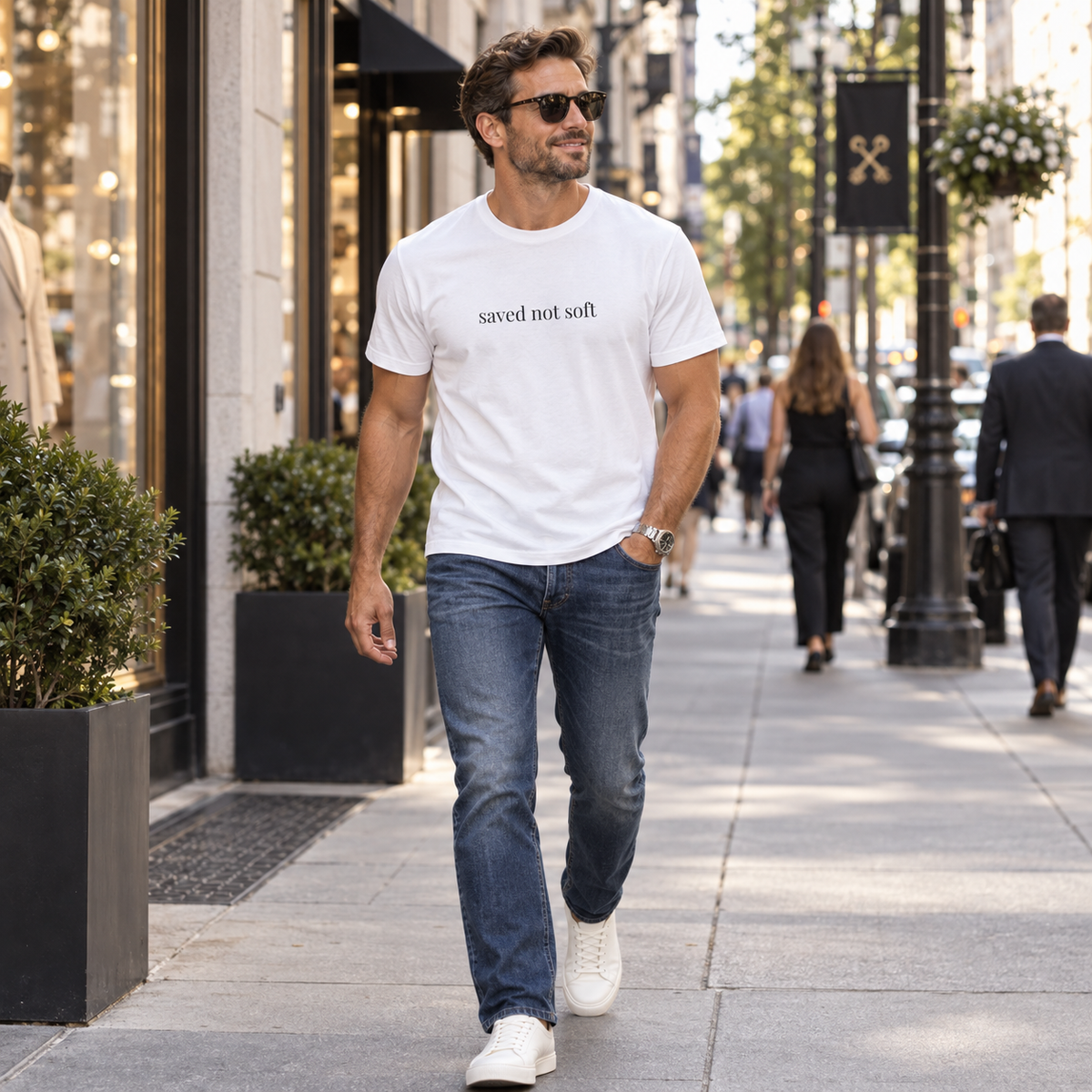 Saved Not Soft Shirt | Minimalist Christian Tee, Faith Statement Cotton T-Shirt