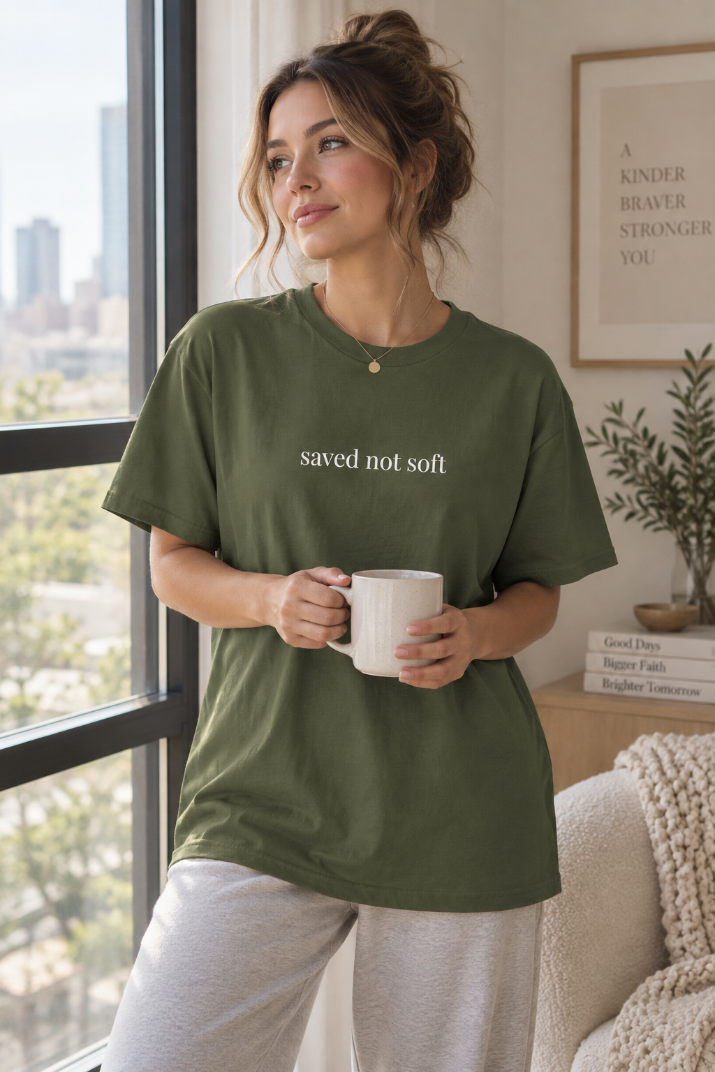 Saved Not Soft Shirt | Minimalist Christian Tee, Faith Statement Cotton T-Shirt