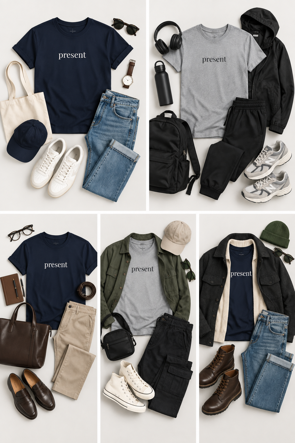 Present Shirt | Minimalist Mindfulness Tee, Grounding Word Cotton T-Shirt