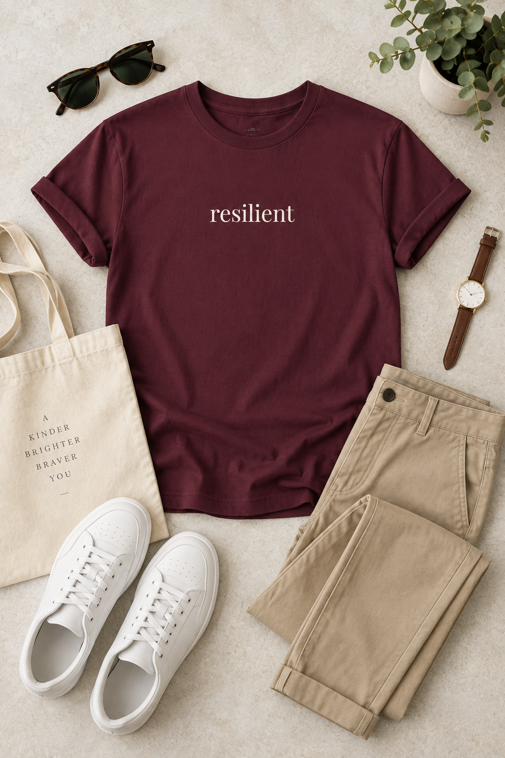 Resilient Shirt | Minimalist Strength Tee, Encouragement Cotton T-Shirt