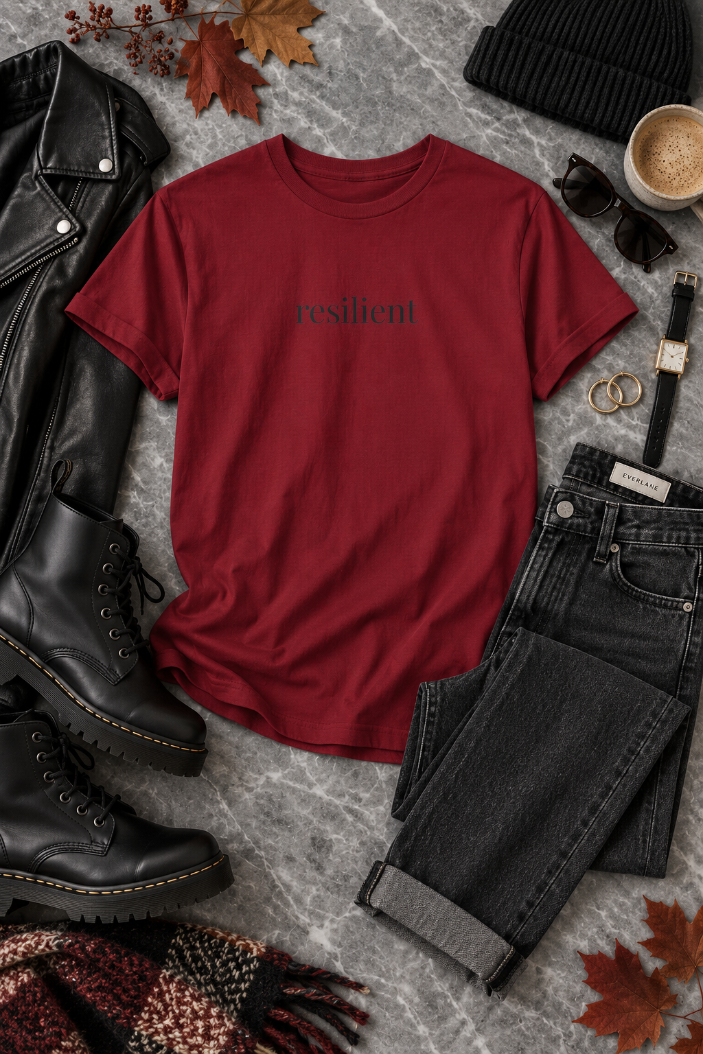 Resilient Shirt | Minimalist Strength Tee, Encouragement Cotton T-Shirt