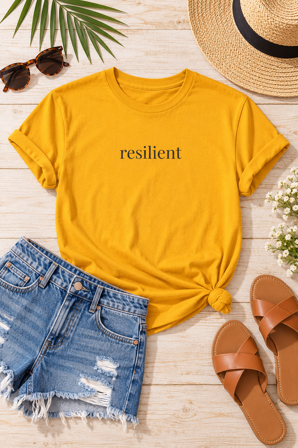 Resilient Shirt | Minimalist Strength Tee, Encouragement Cotton T-Shirt