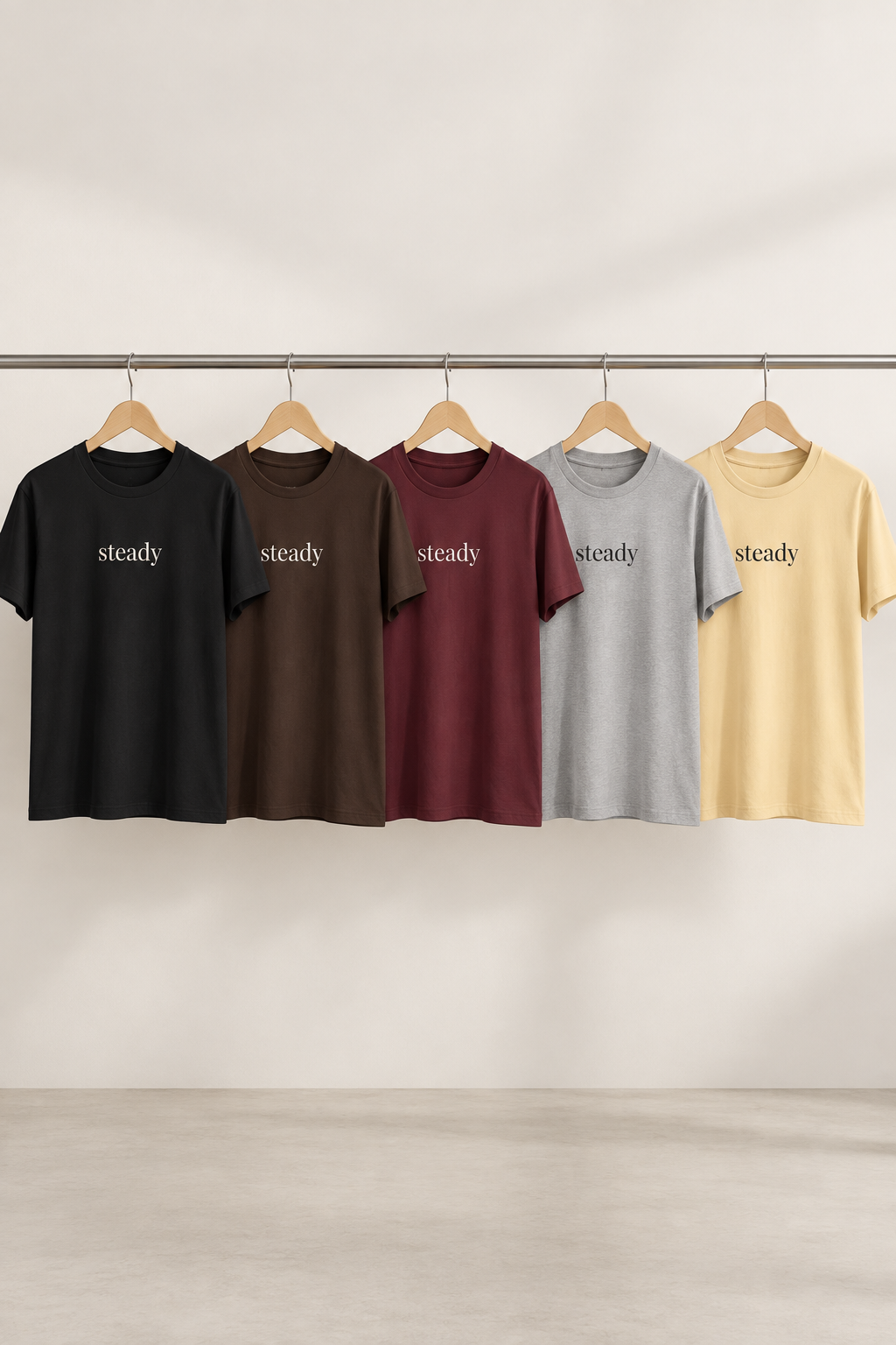 Steady Shirt | Minimalist Calm Confidence Tee, Everyday Cotton T-Shirt