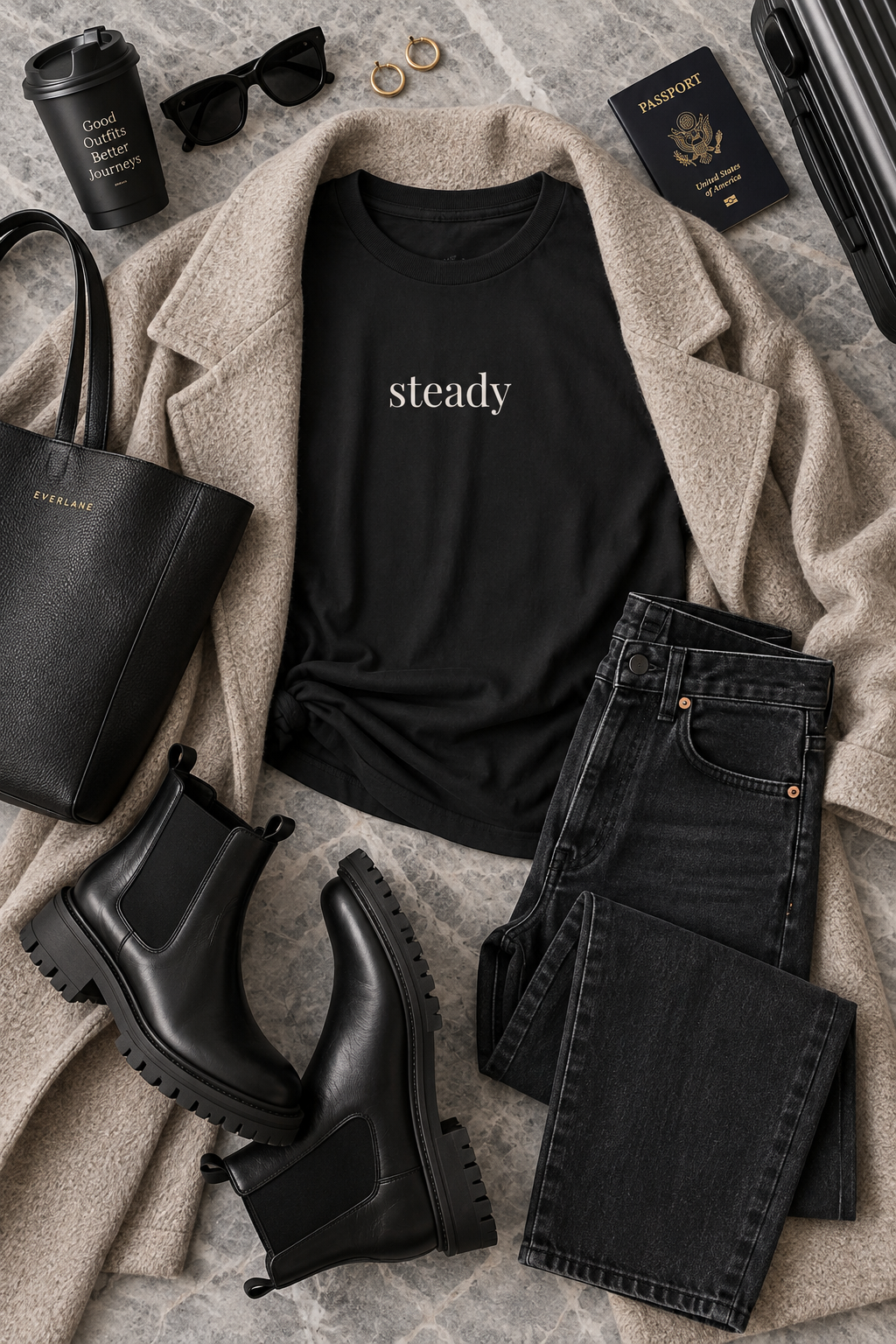 Steady Shirt | Minimalist Calm Confidence Tee, Everyday Cotton T-Shirt