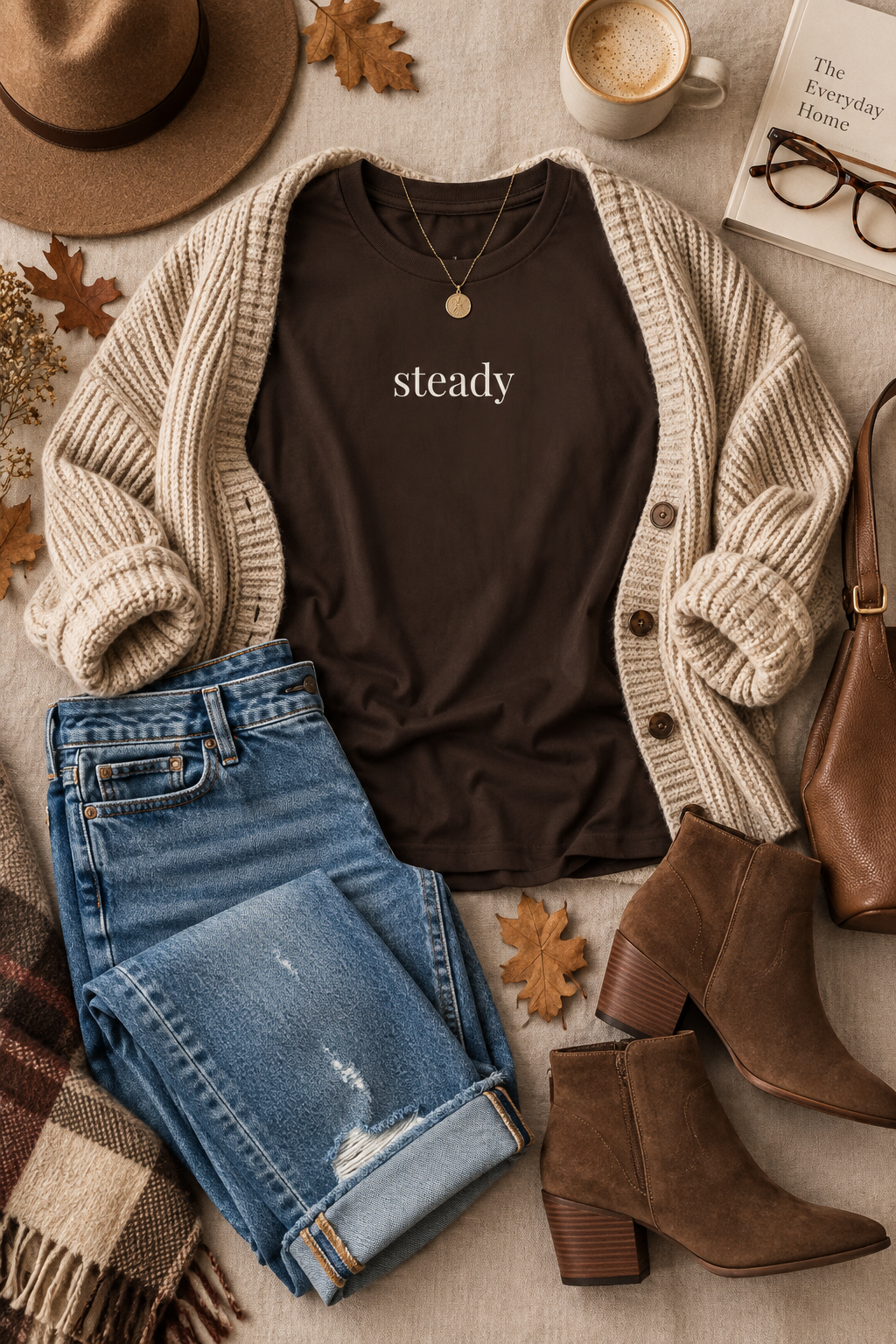 Steady Shirt | Minimalist Calm Confidence Tee, Everyday Cotton T-Shirt