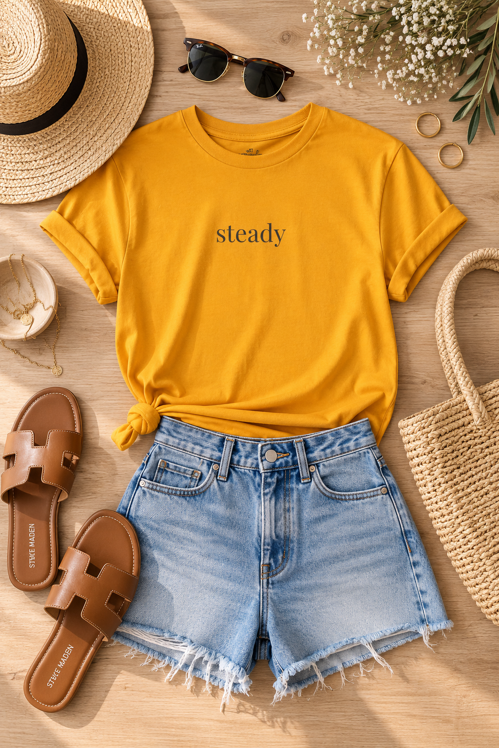 Steady Shirt | Minimalist Calm Confidence Tee, Everyday Cotton T-Shirt