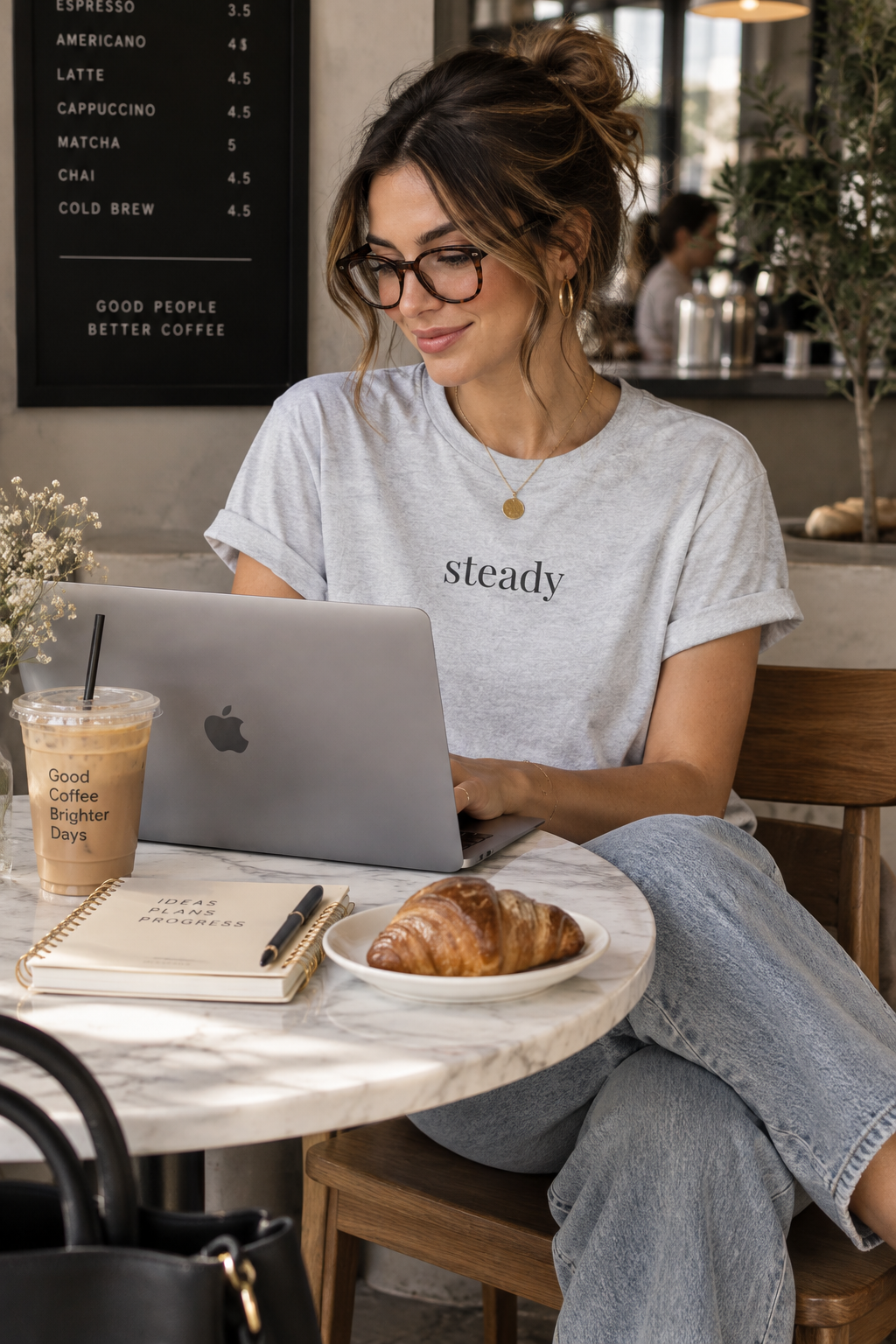 Steady Shirt | Minimalist Calm Confidence Tee, Everyday Cotton T-Shirt