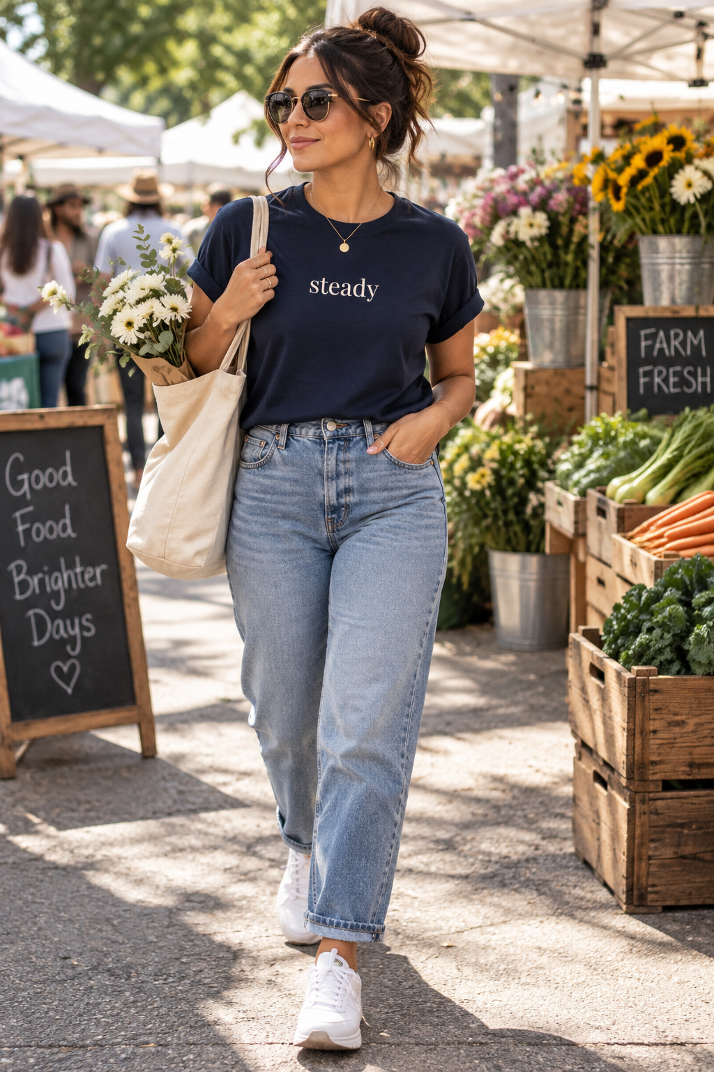 Steady Shirt | Minimalist Calm Confidence Tee, Everyday Cotton T-Shirt
