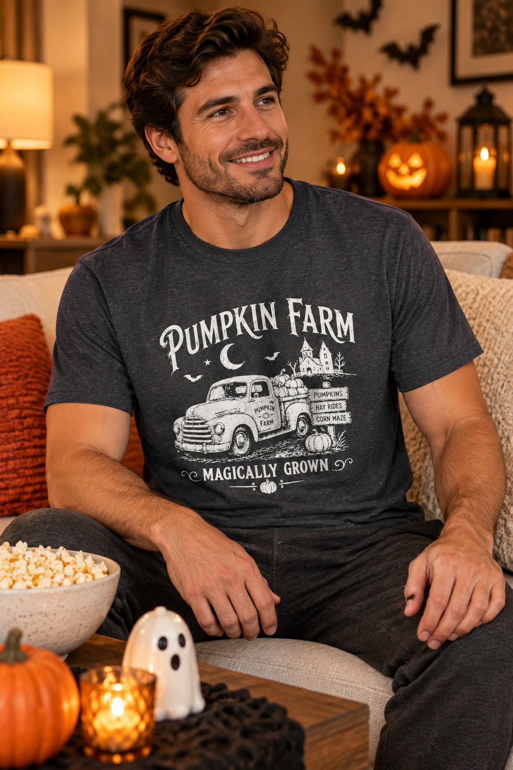 Pumpkin Patch T-Shirt: Vintage Farm Truck, 100% Cotton
