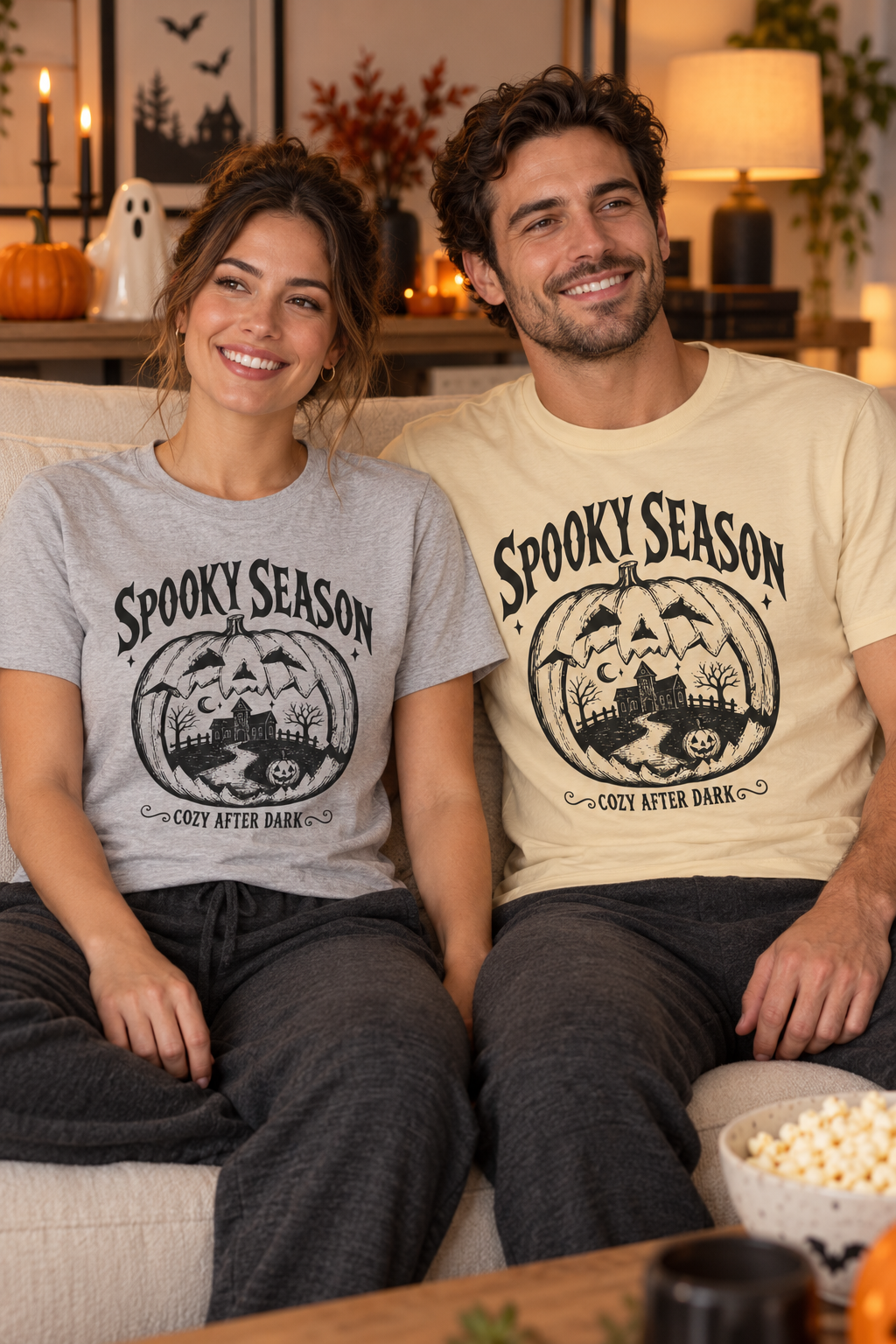 Spooky Season T-Shirt: Haunted Pumpkin, 100% Cotton