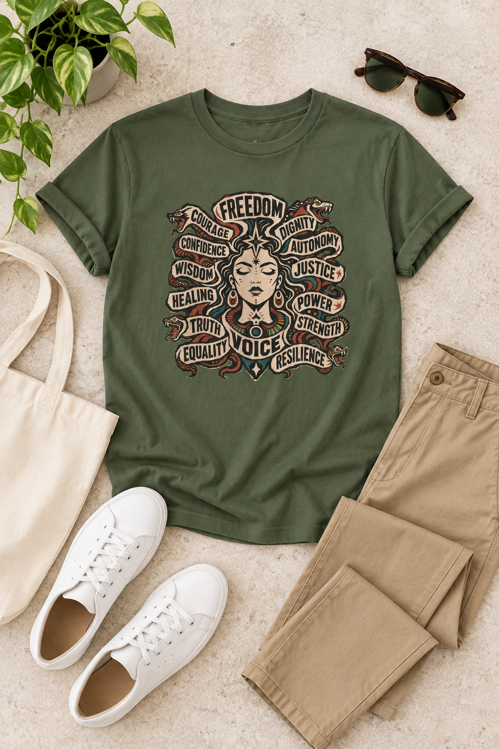 Empowerment Shirt: Serpent Portrait Graphic Tee