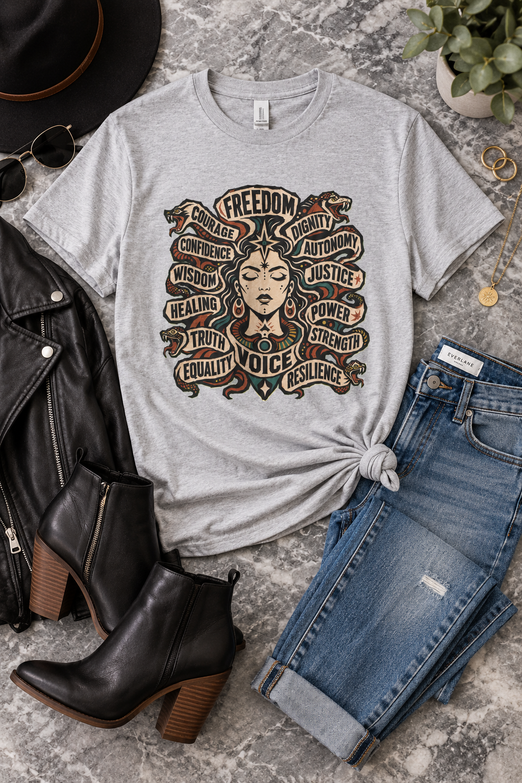 Empowerment Shirt: Serpent Portrait Graphic Tee