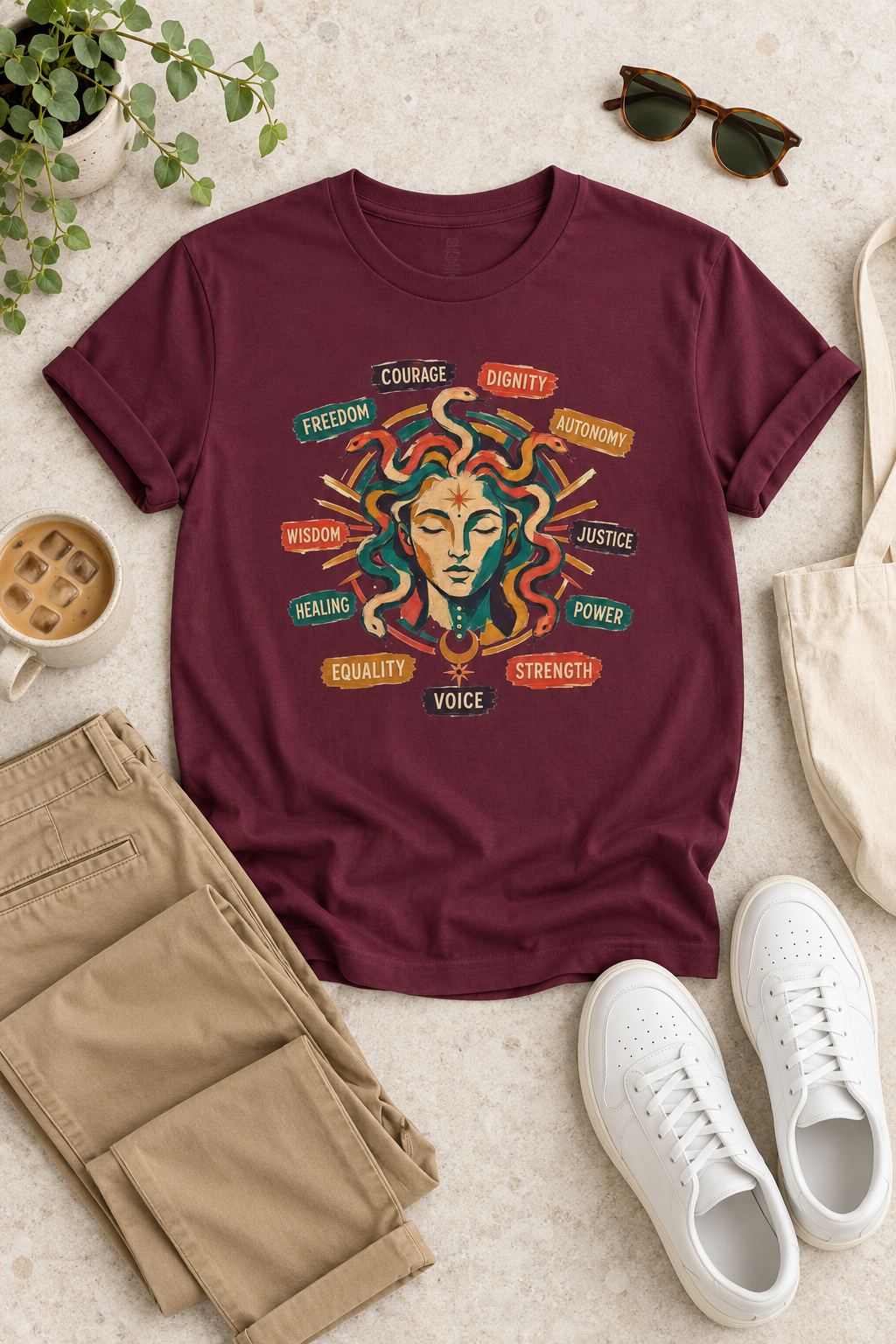 Medusa Shirt, Colorful Empowerment Graphic Tee