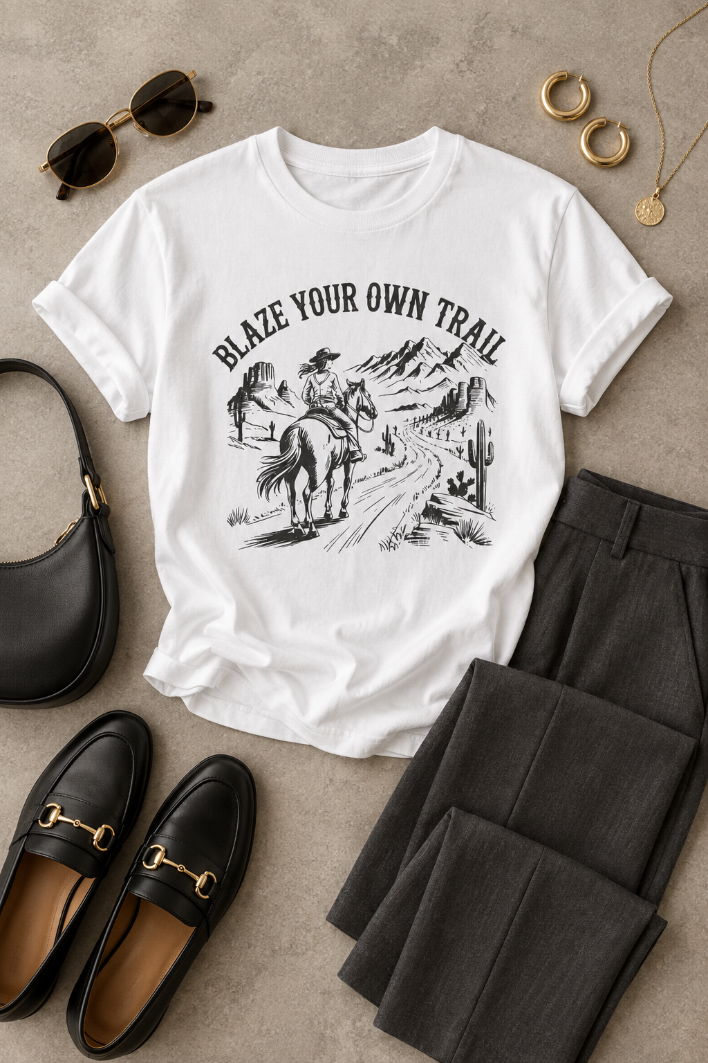 Cowgirl Graphic Tee: Blaze Your Own Trail Western Shirt