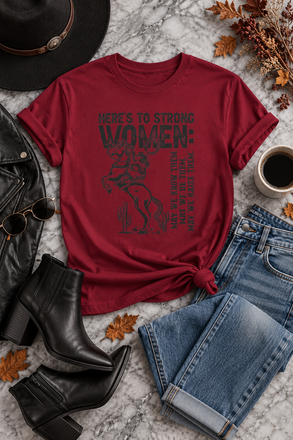 Strong Women Shirt: Western Cowgirl Empowerment Tee