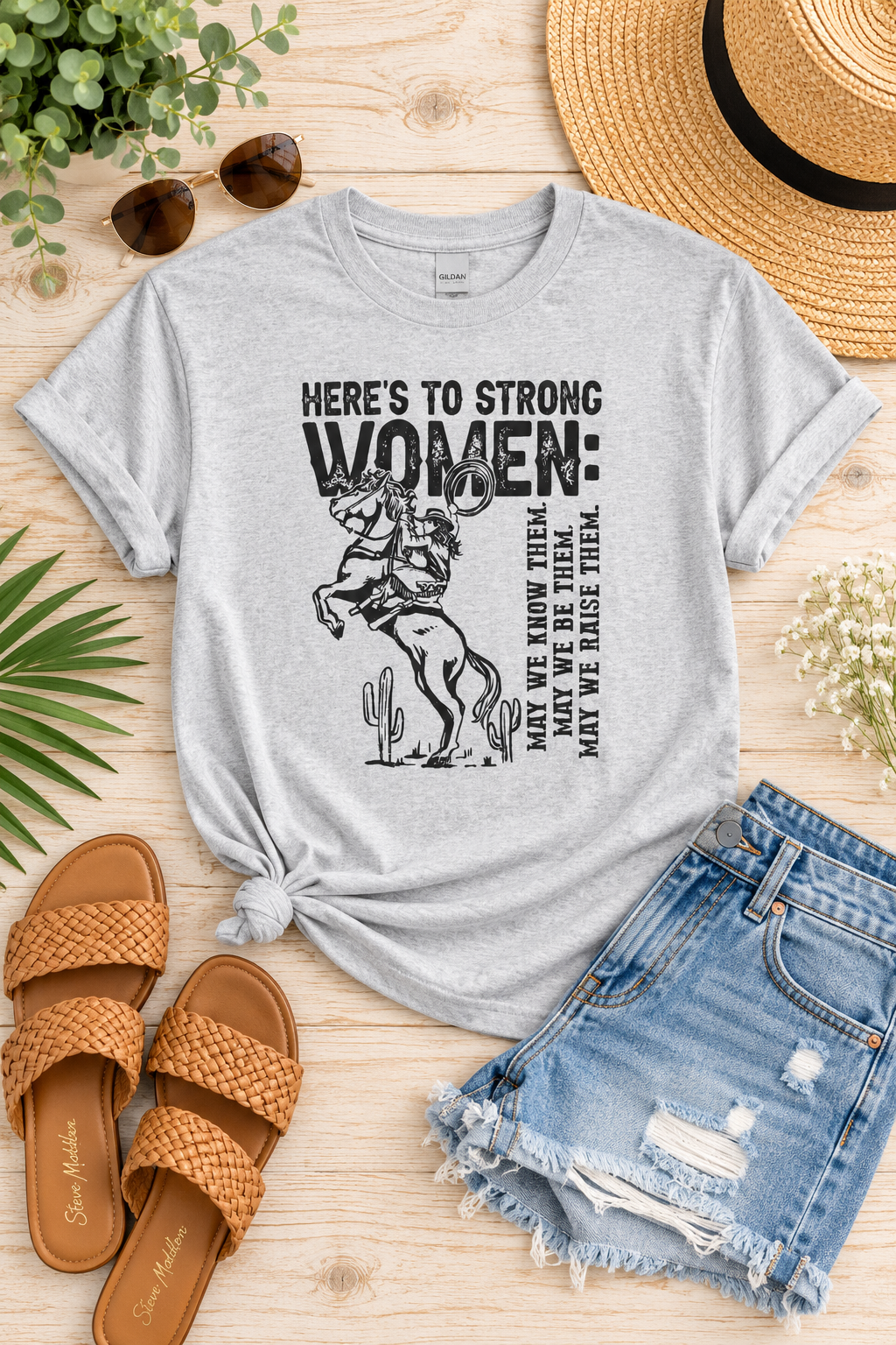 Strong Women Shirt: Western Cowgirl Empowerment Tee