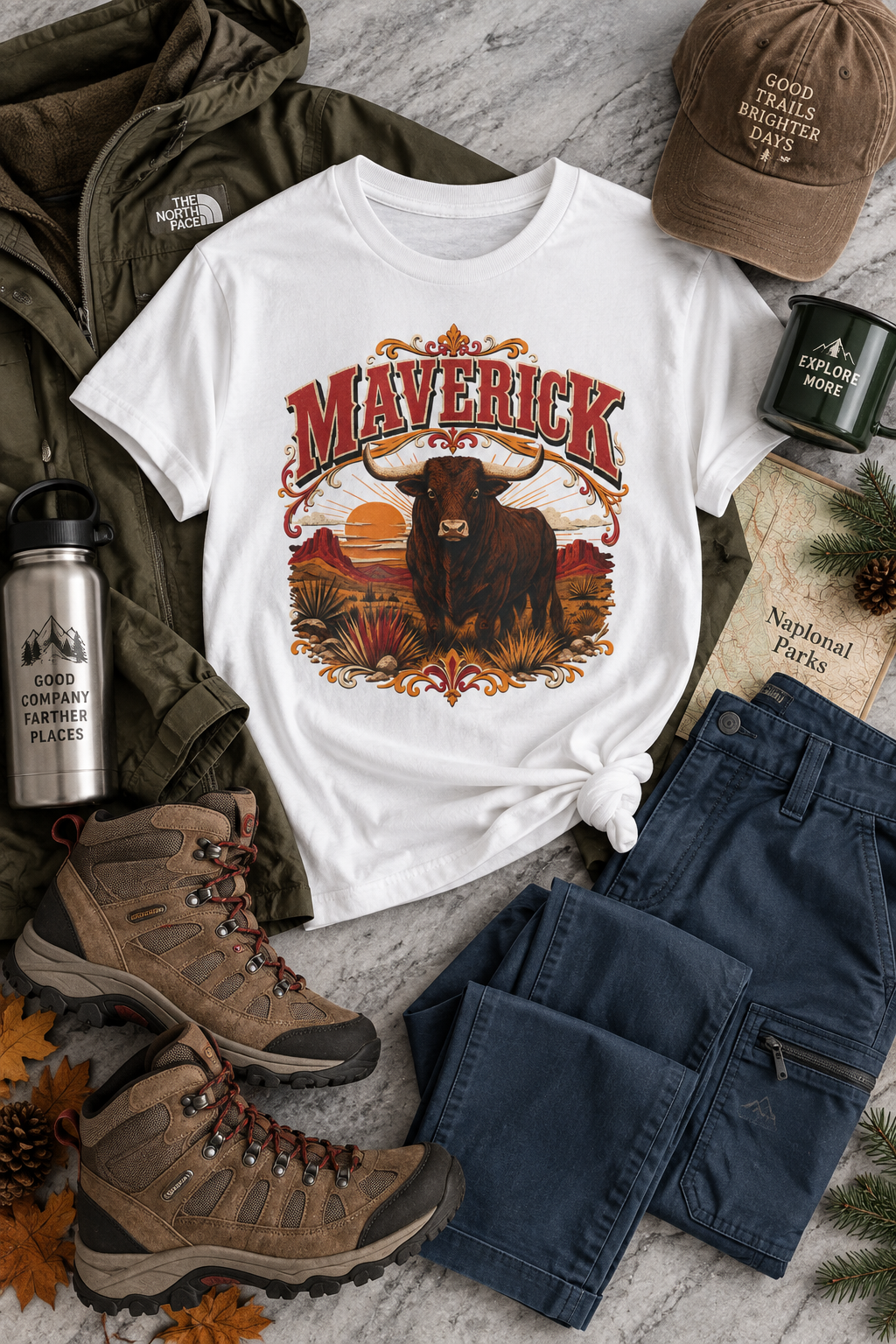 Maverick Shirt: Vintage Western Bull Graphic Tee