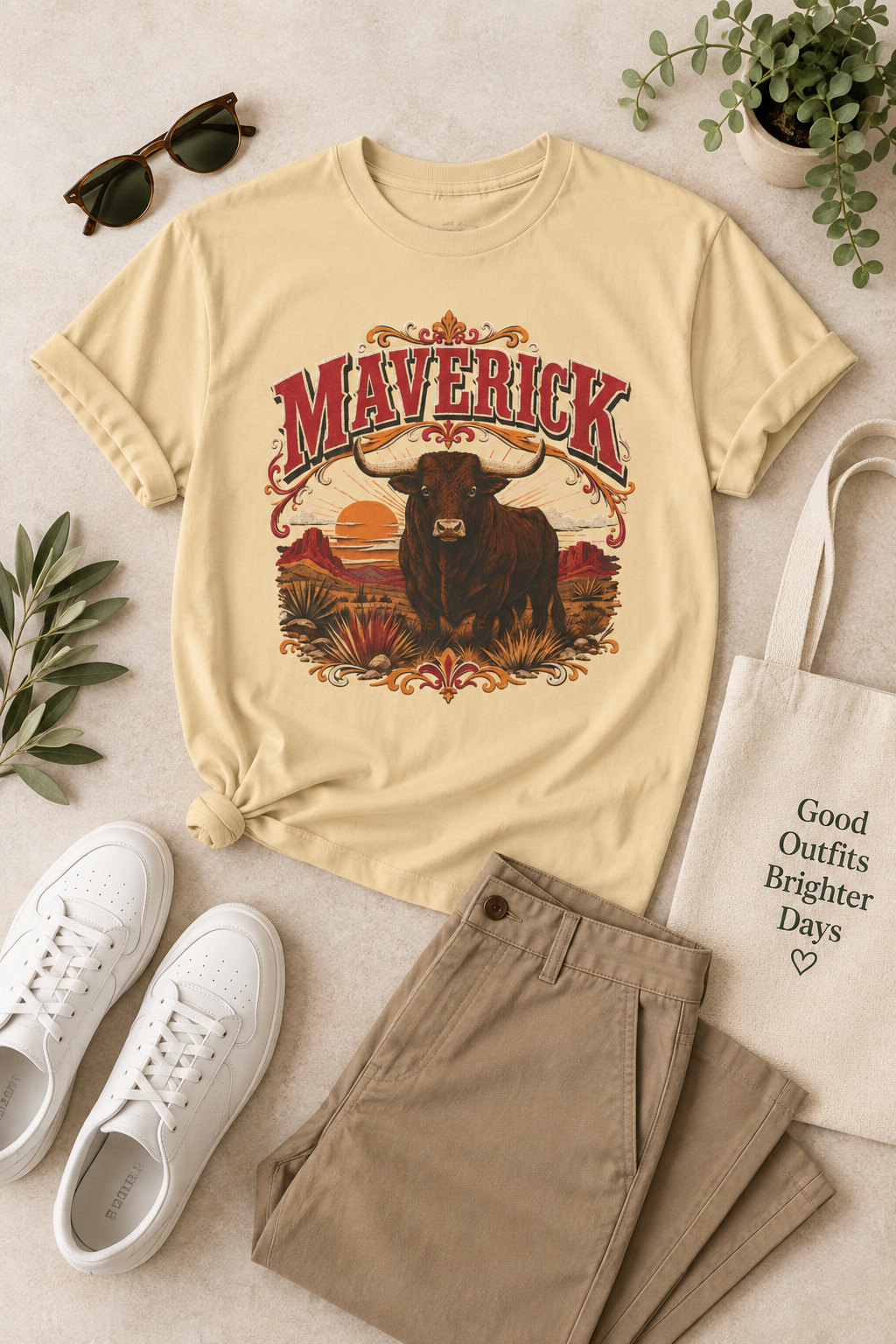 Maverick Shirt: Vintage Western Bull Graphic Tee
