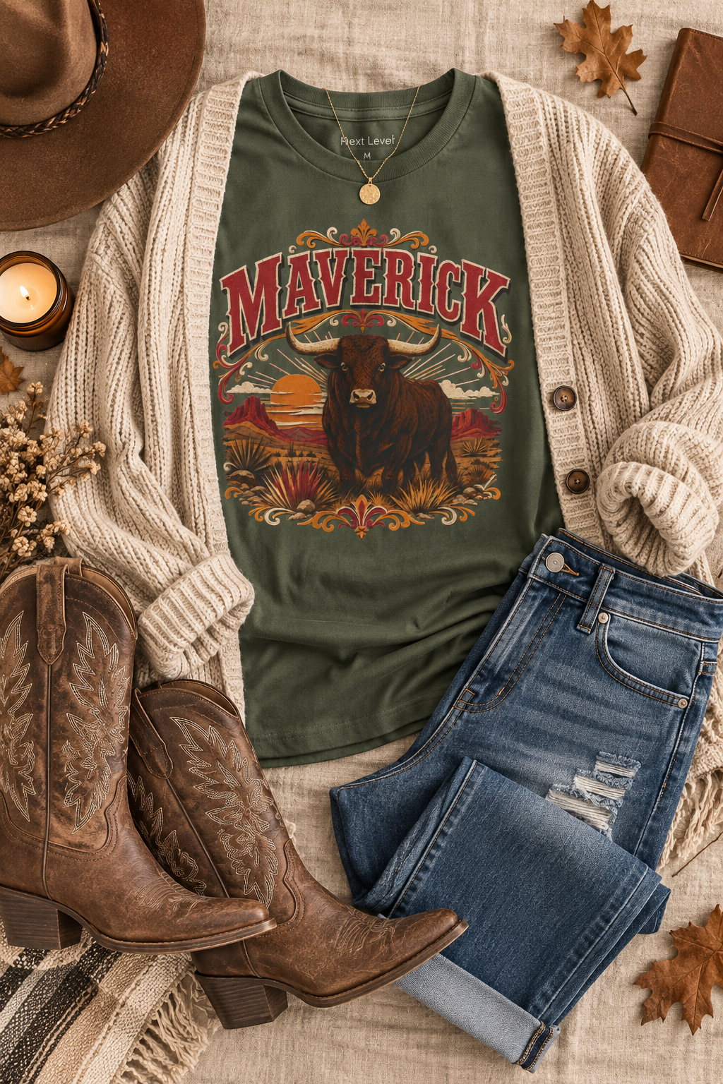 Maverick Shirt: Vintage Western Bull Graphic Tee