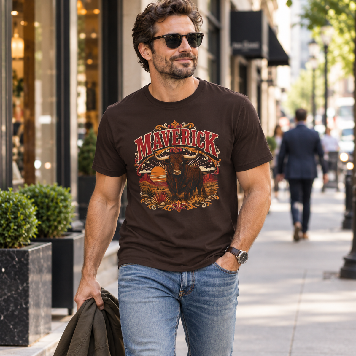 Maverick Shirt: Vintage Western Bull Graphic Tee