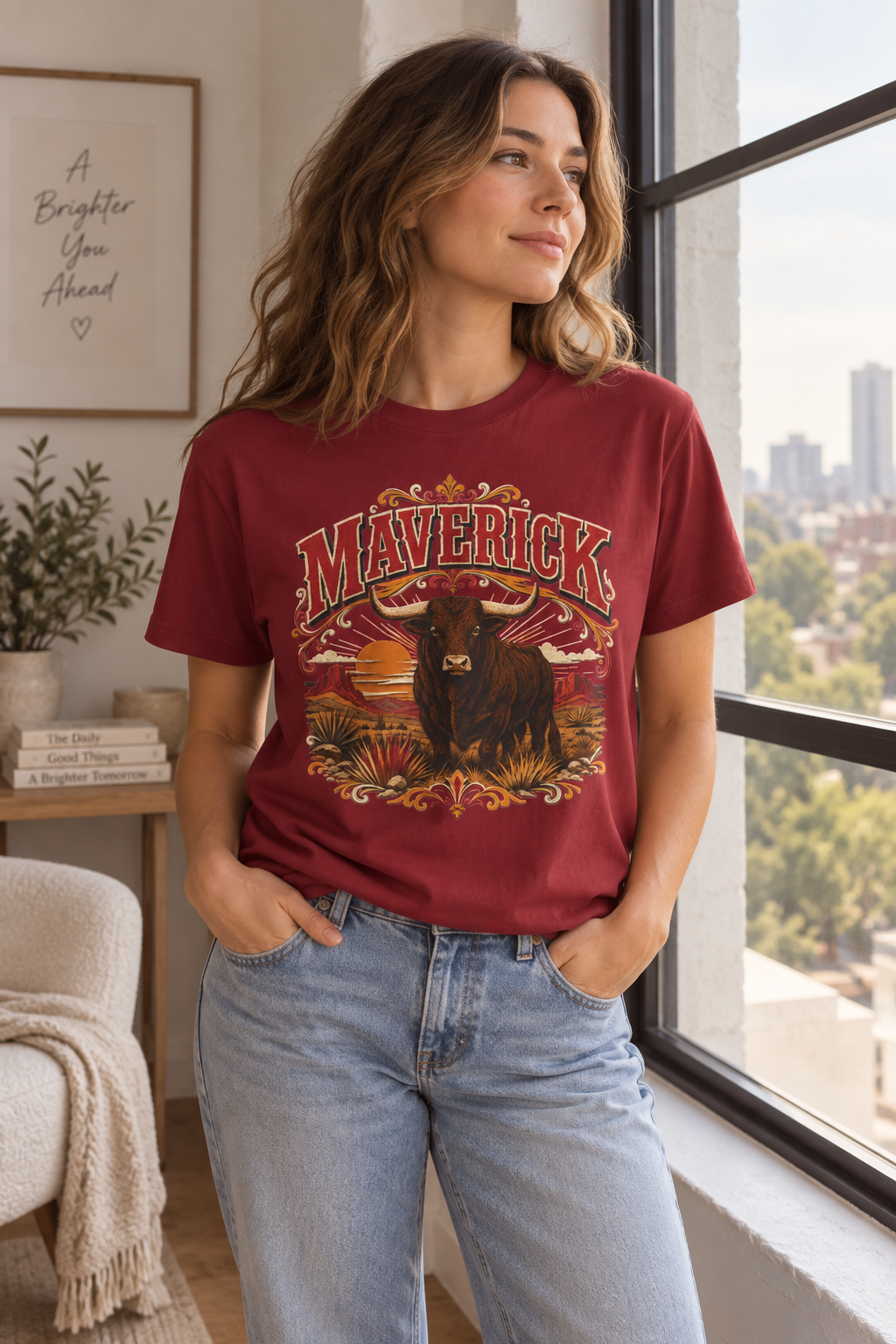 Maverick Shirt: Vintage Western Bull Graphic Tee