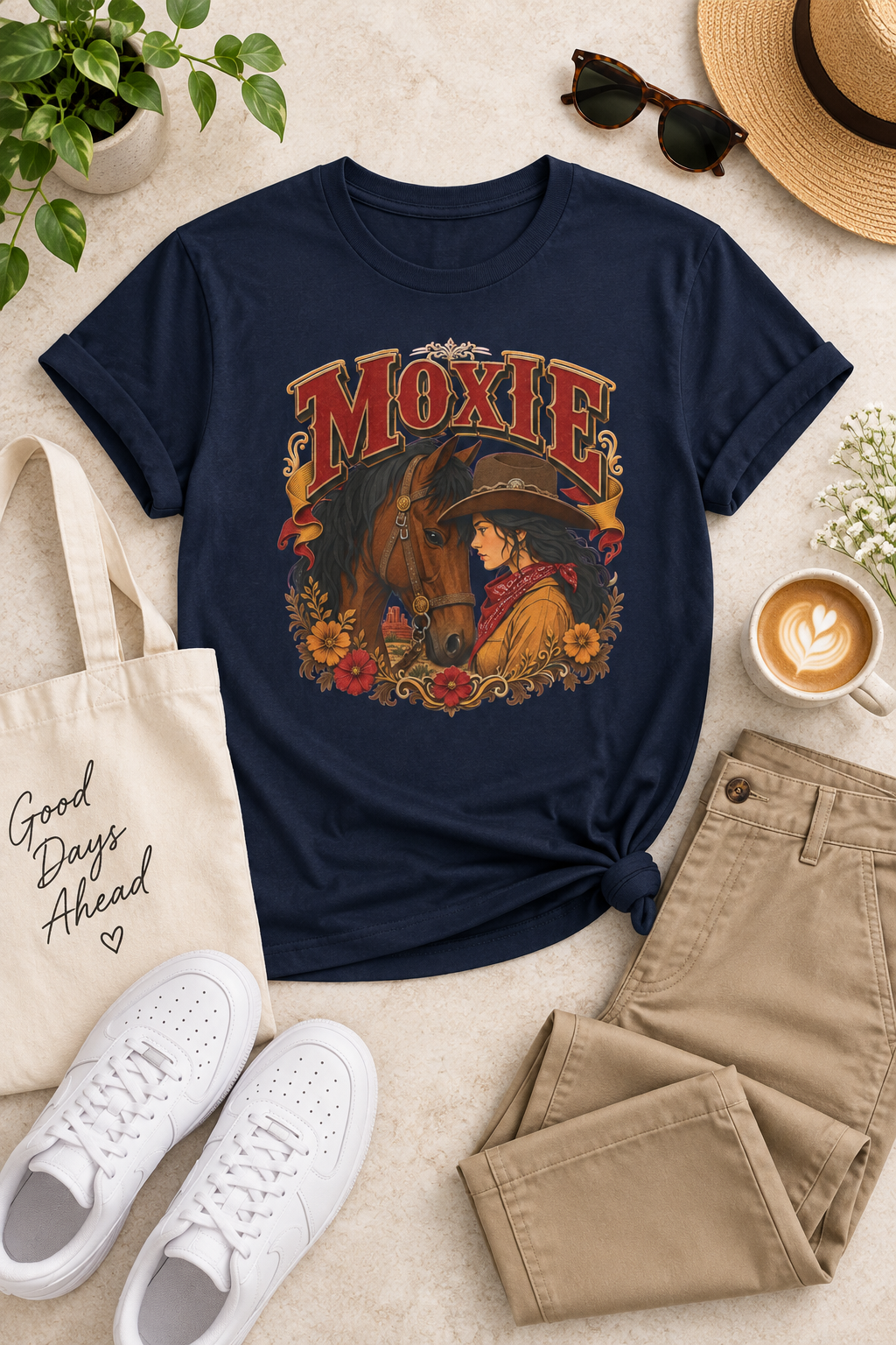 Moxie Cowgirl Shirt: Western Horse Graphic Tee