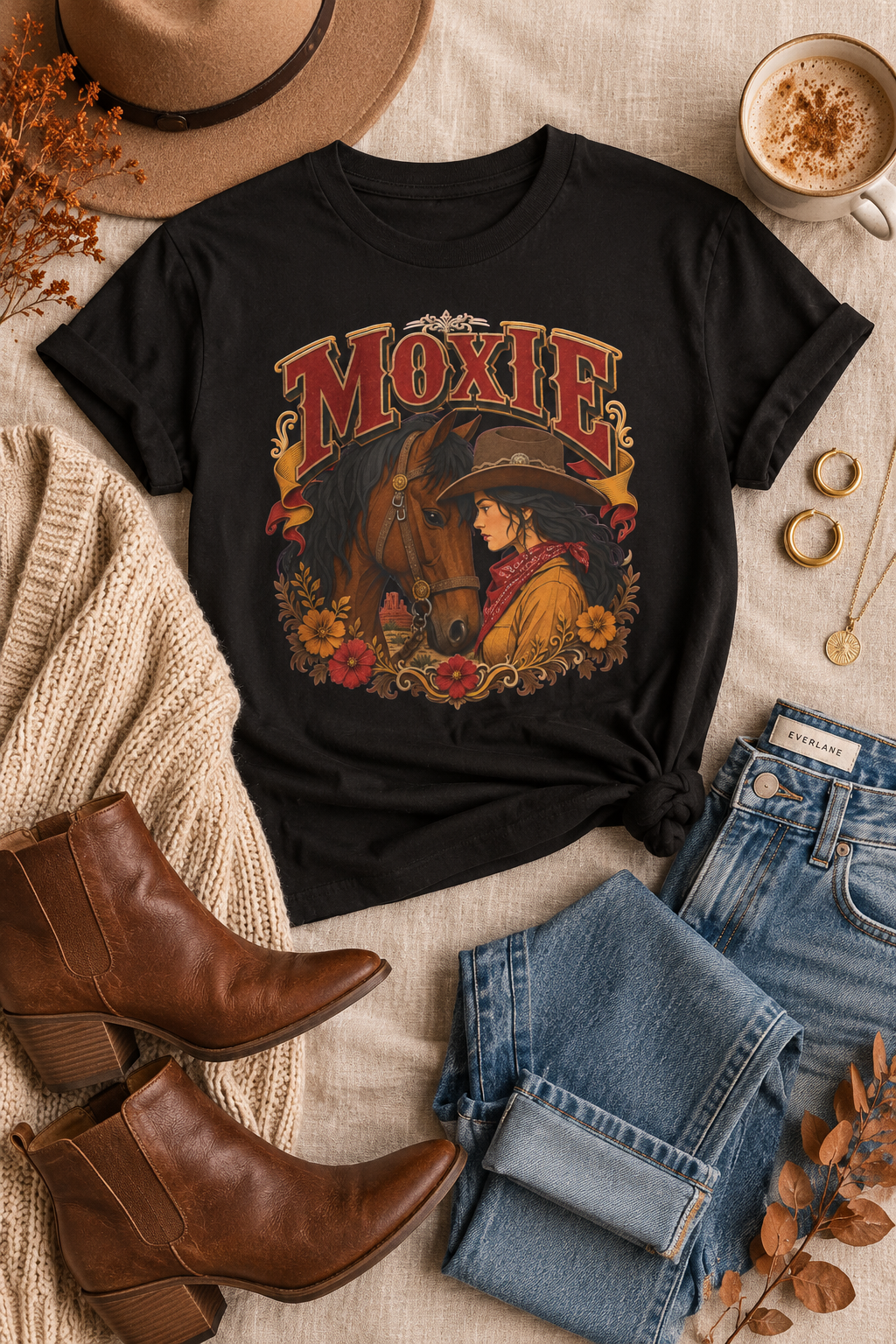 Moxie Cowgirl Shirt: Western Horse Graphic Tee