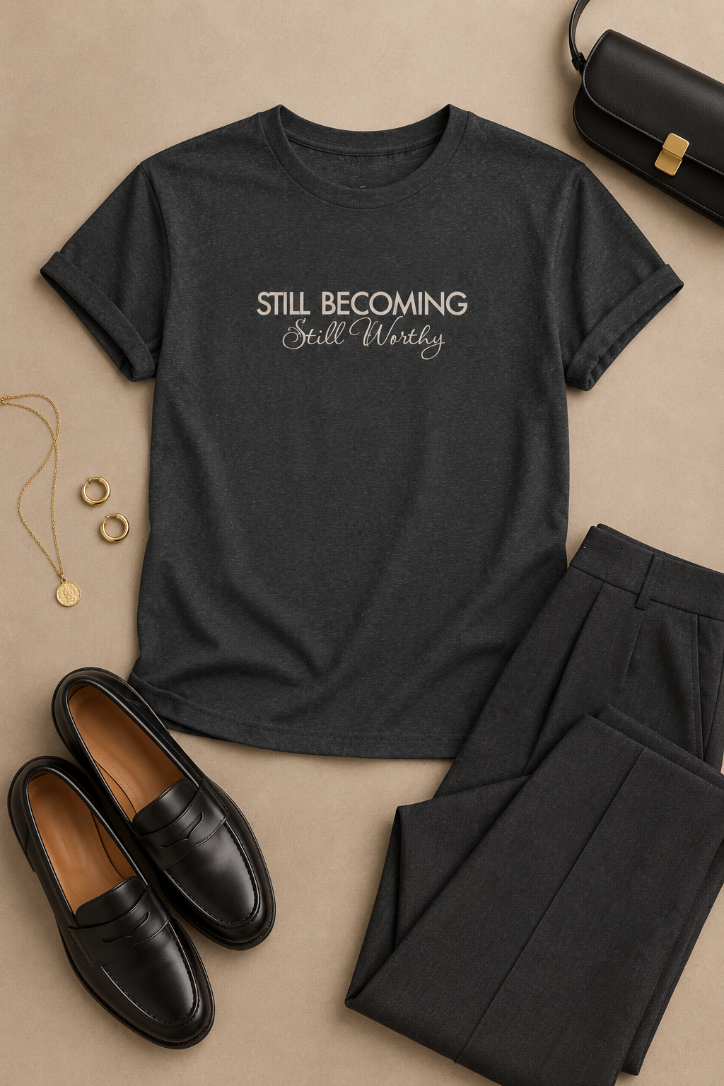 Self Worth Shirt, Still Becoming Still Worthy, Unisex Cotton Graphic Tee